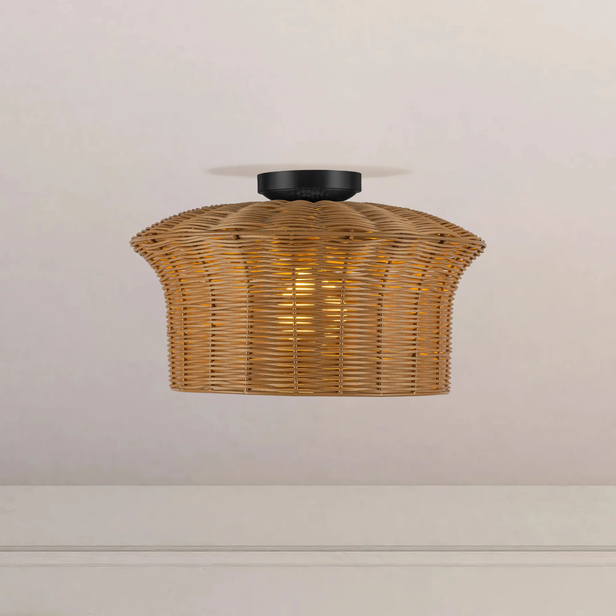 Almera Rattan Weave Ceiling Light - Image 2