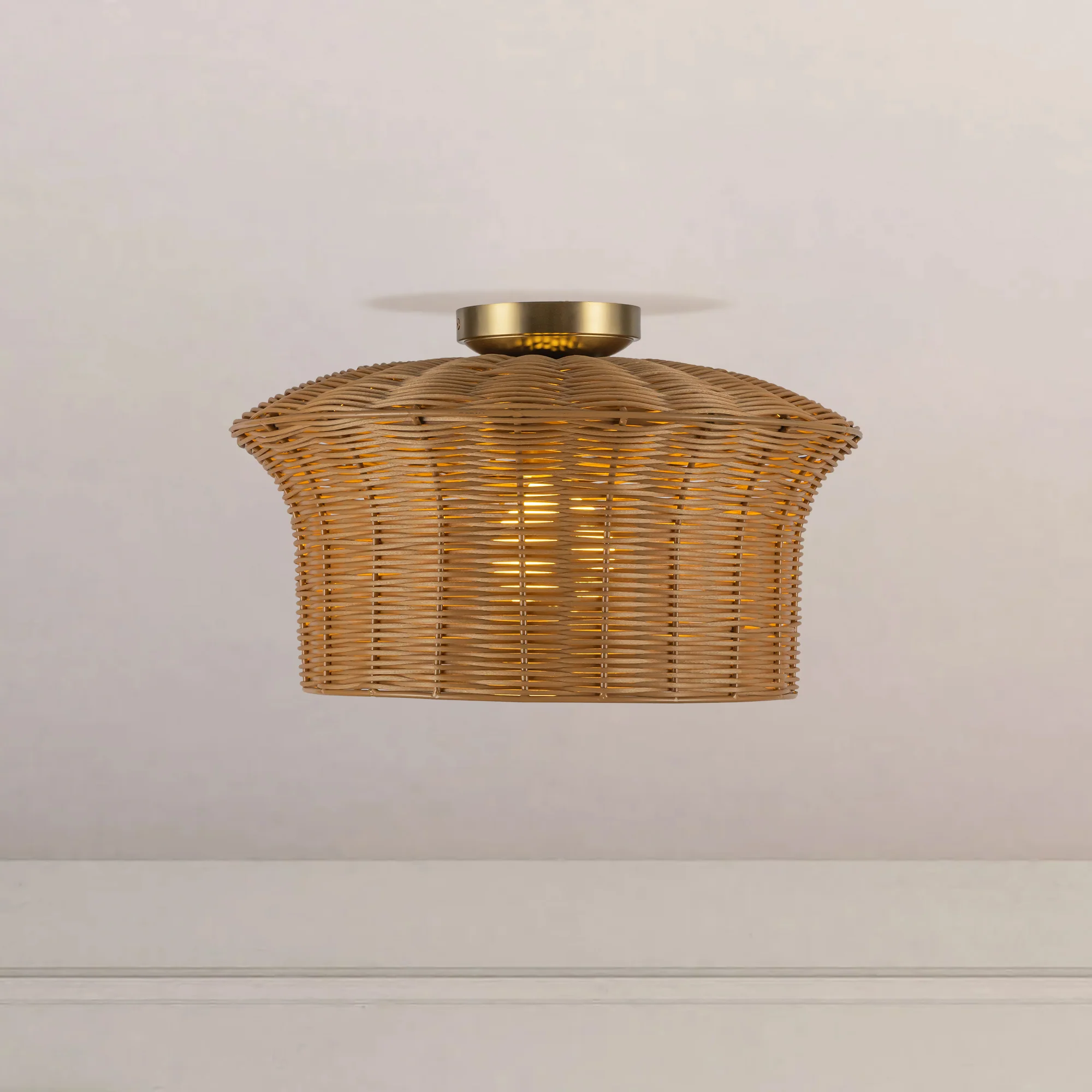 Almera Rattan Weave Ceiling Light - Image 5