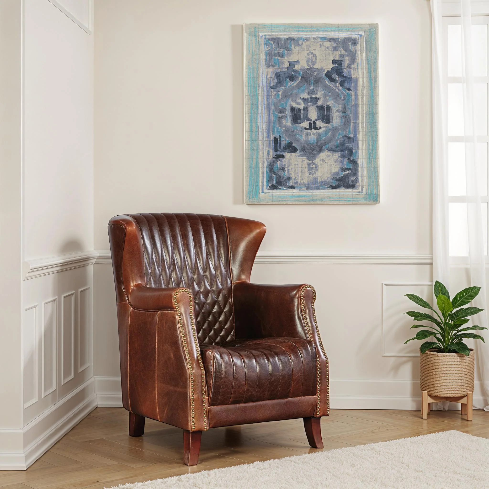 Anatoli Indigo Art Print - Image 2