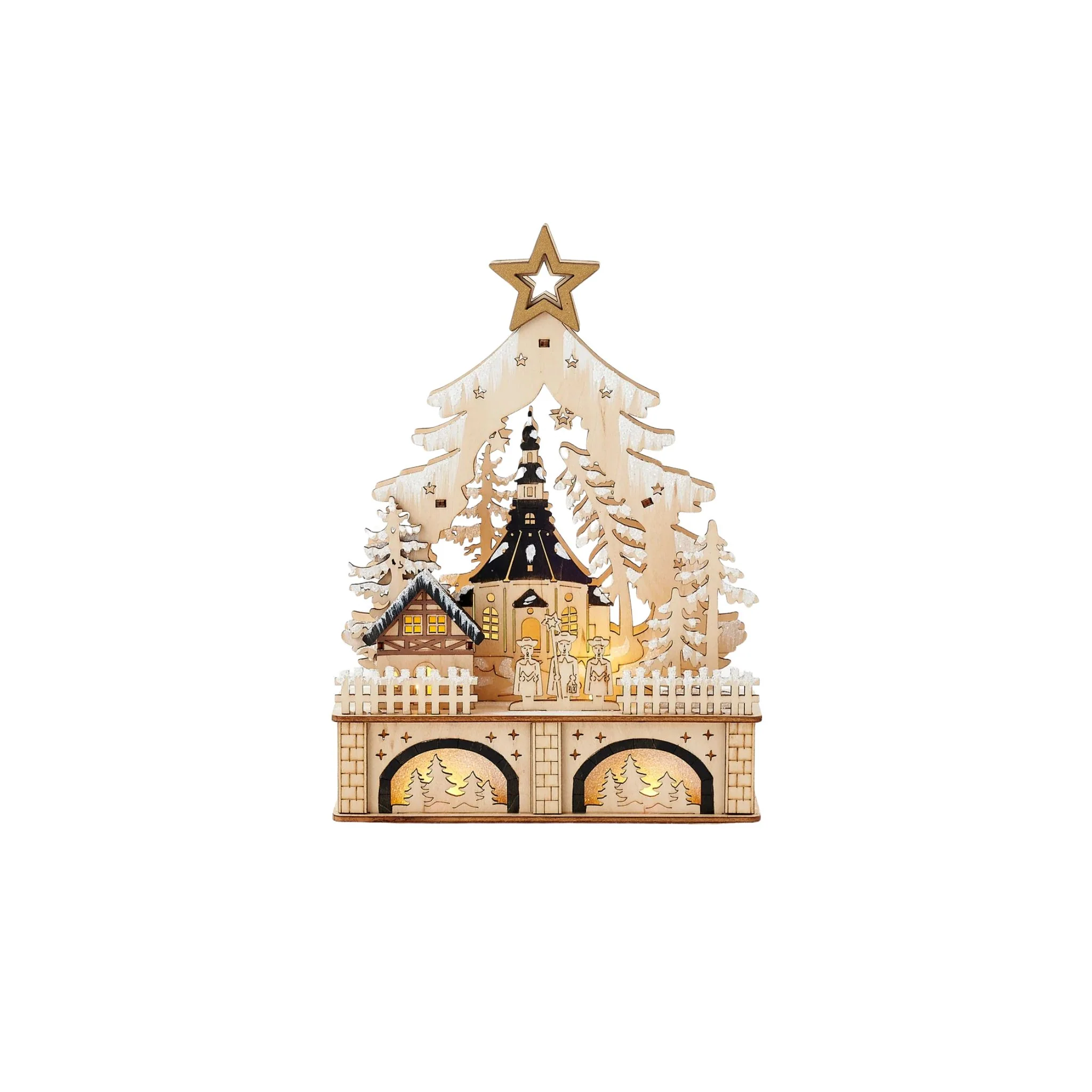 Ansbach Carved Wood Church Scene