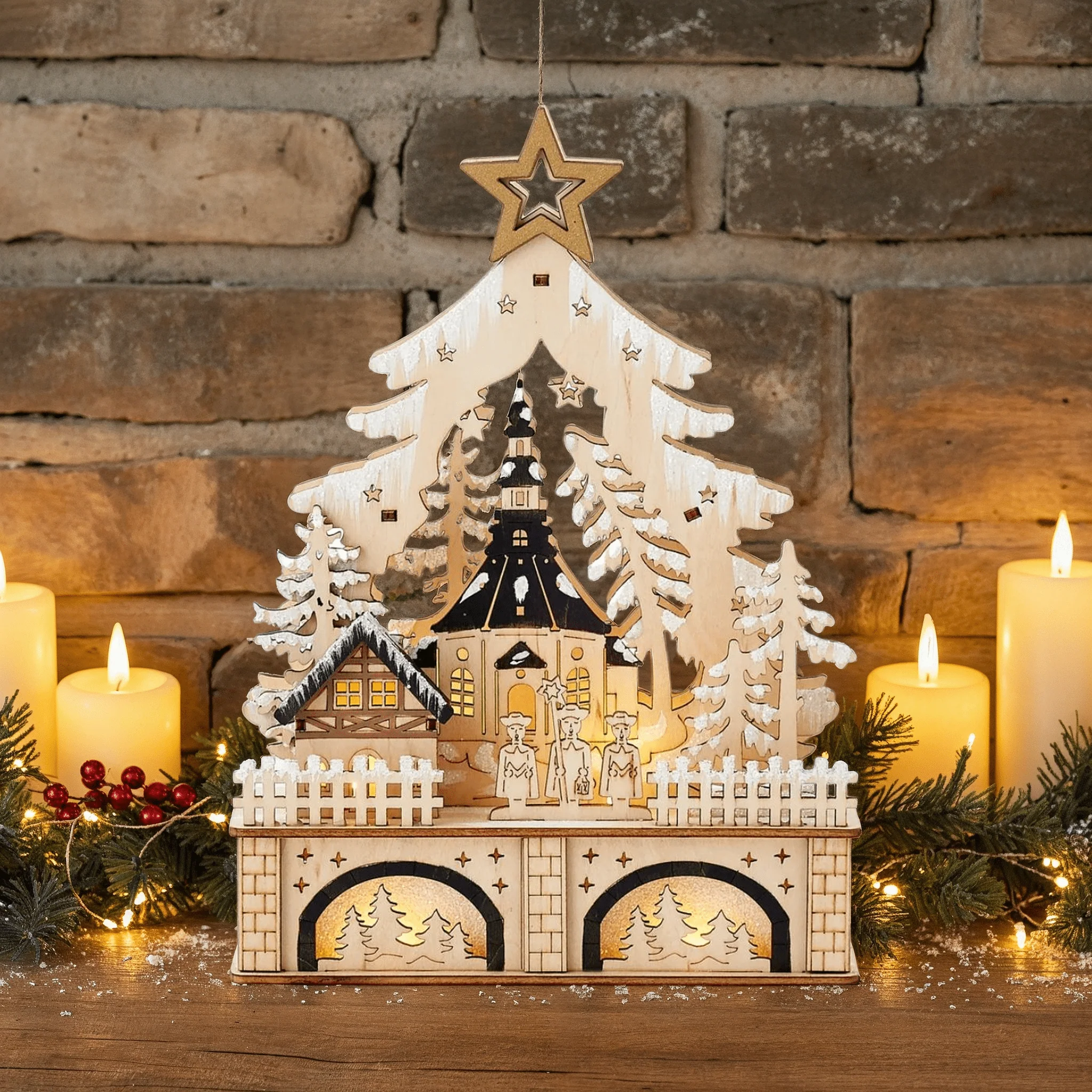Ansbach Carved Wood Church Scene - Image 2