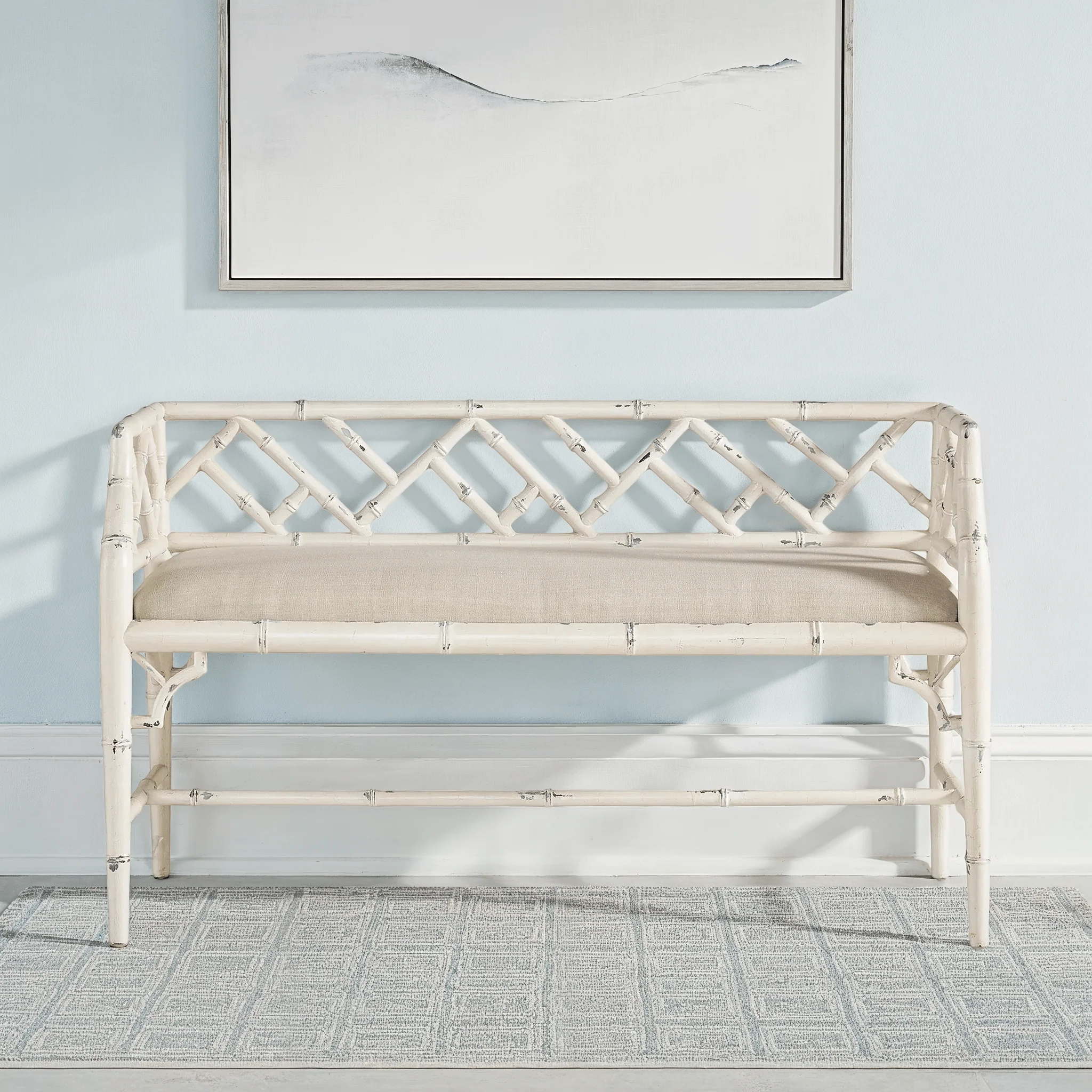 Antique Bamboo-Style Bench