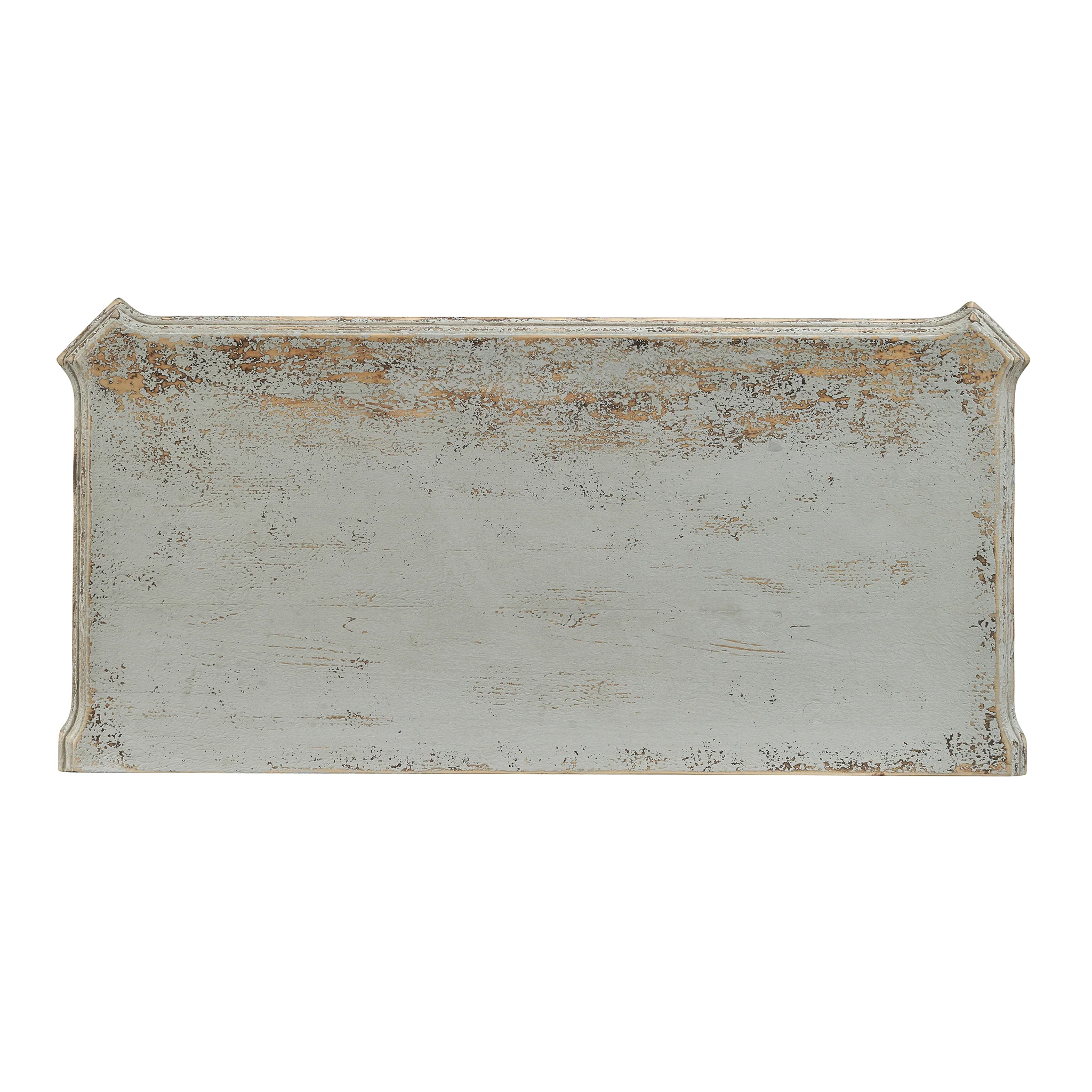 Antique French Gray Linen Chest - Image 5