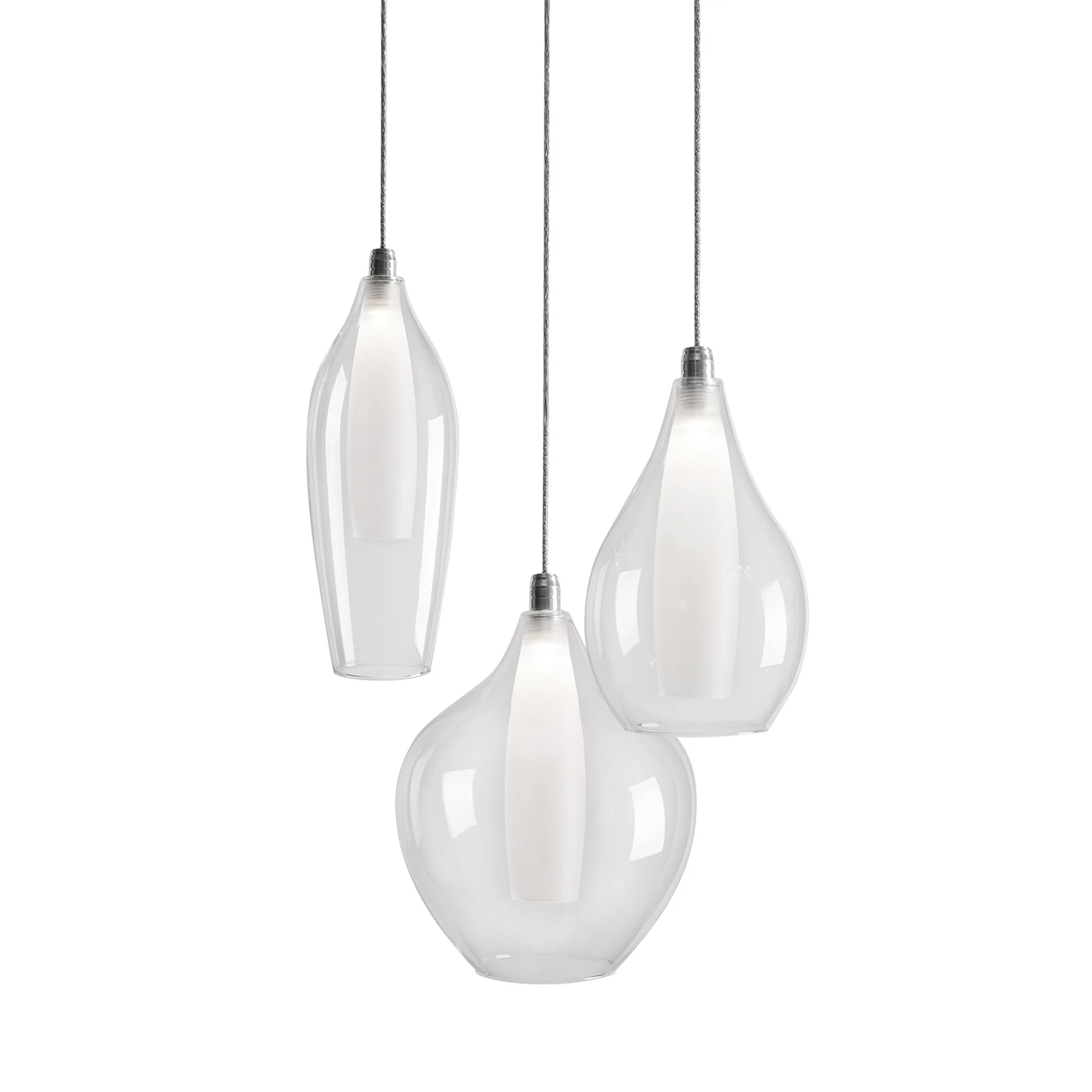 Aramore Glass Chrome Multi Pendant
