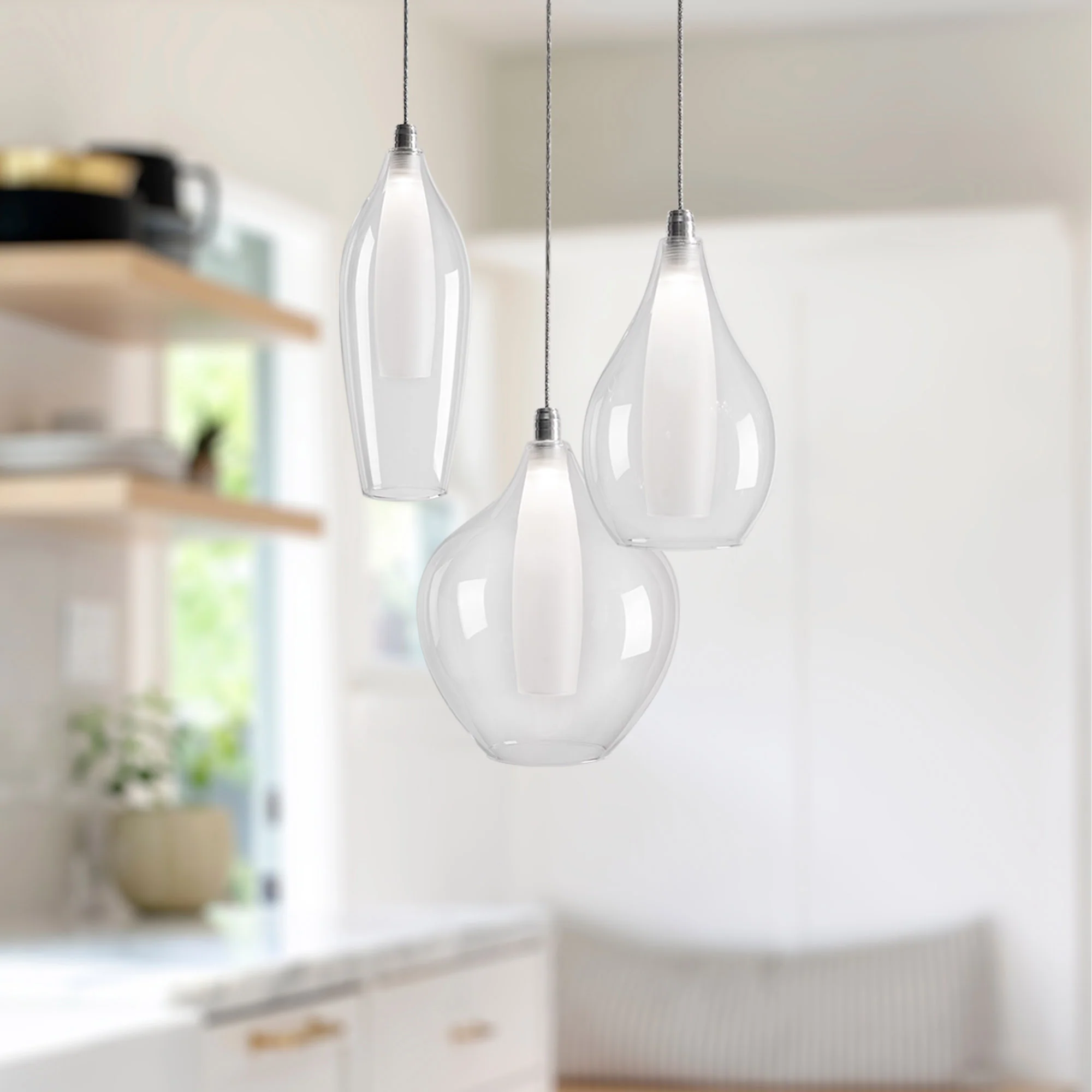 Aramore Glass Chrome Multi Pendant - Image 2