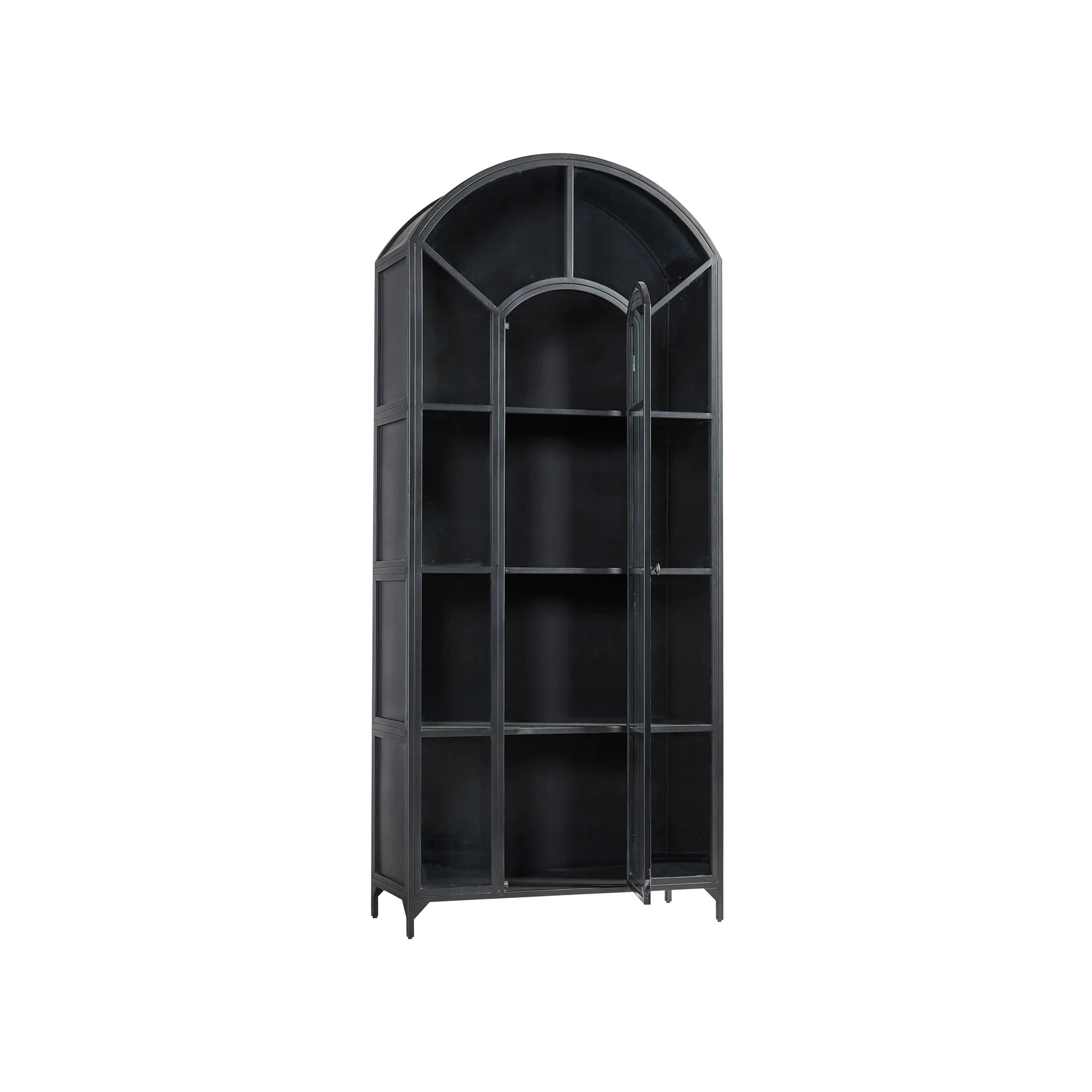 Arched Metal and Glass Cabinet - Image 3