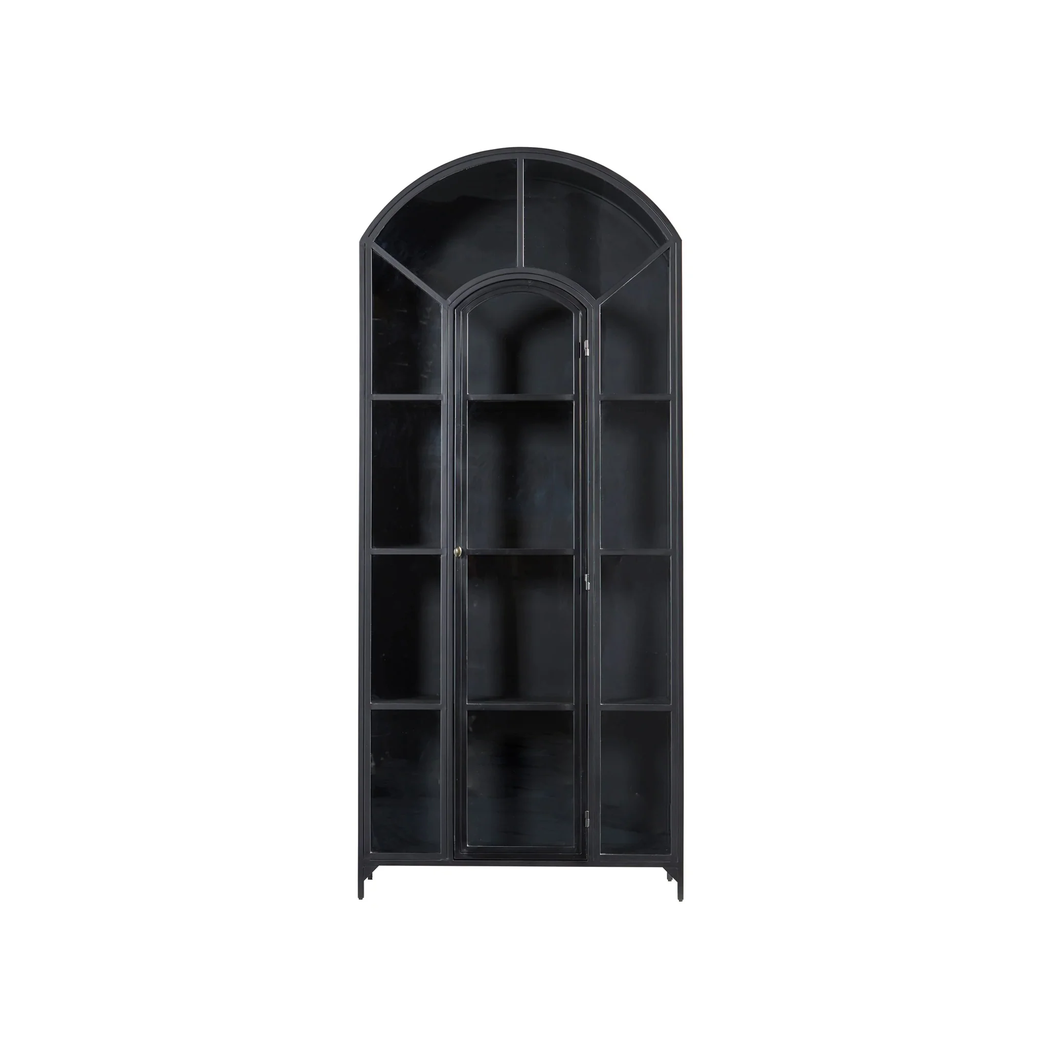 Arched Metal and Glass Cabinet - Image 5
