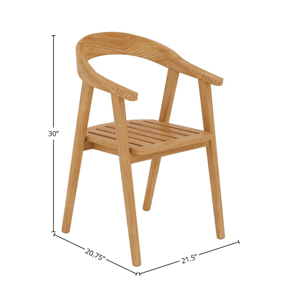 Arvella Teak Arm Chair - Image 4