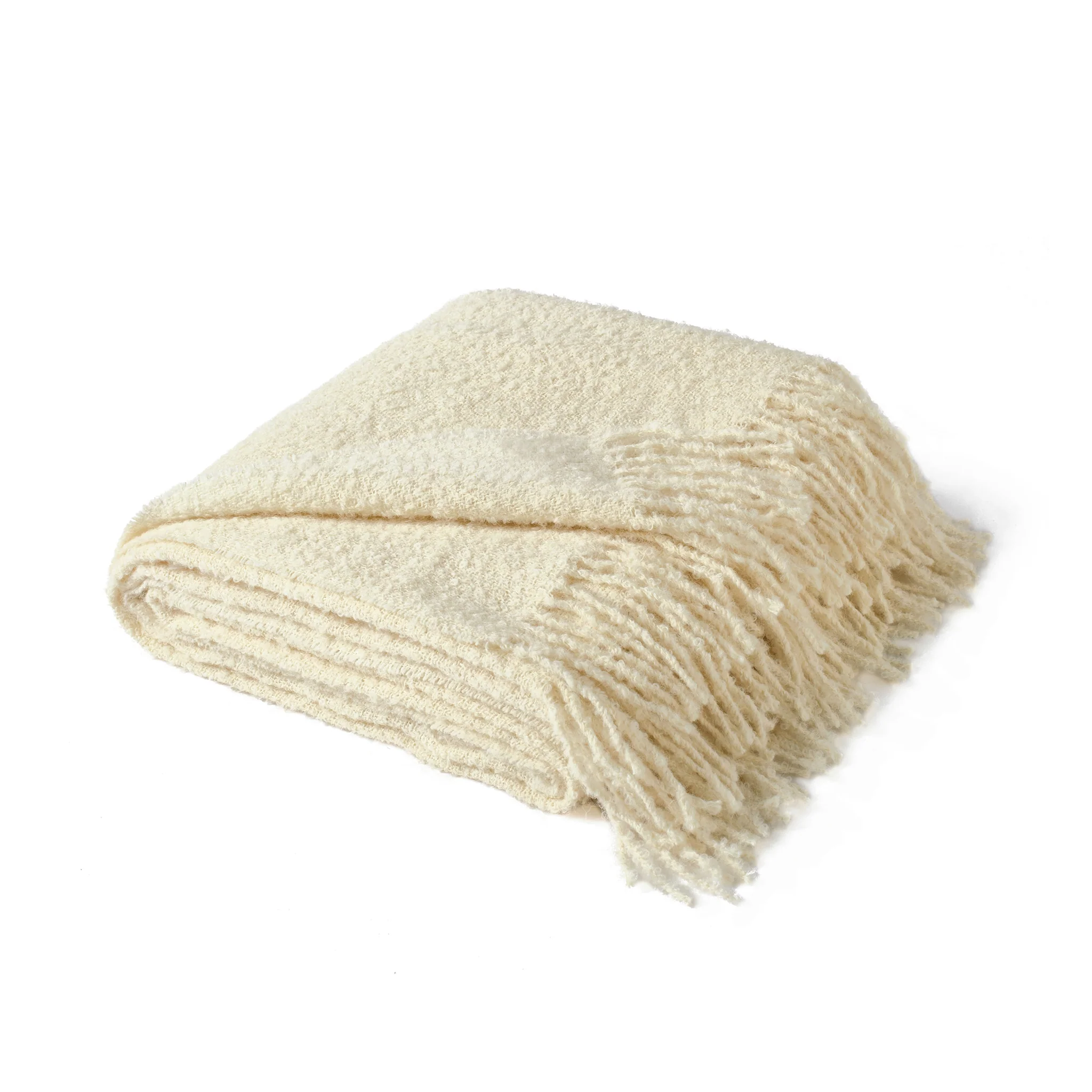 Aubrey Ivory Boucle Throw
