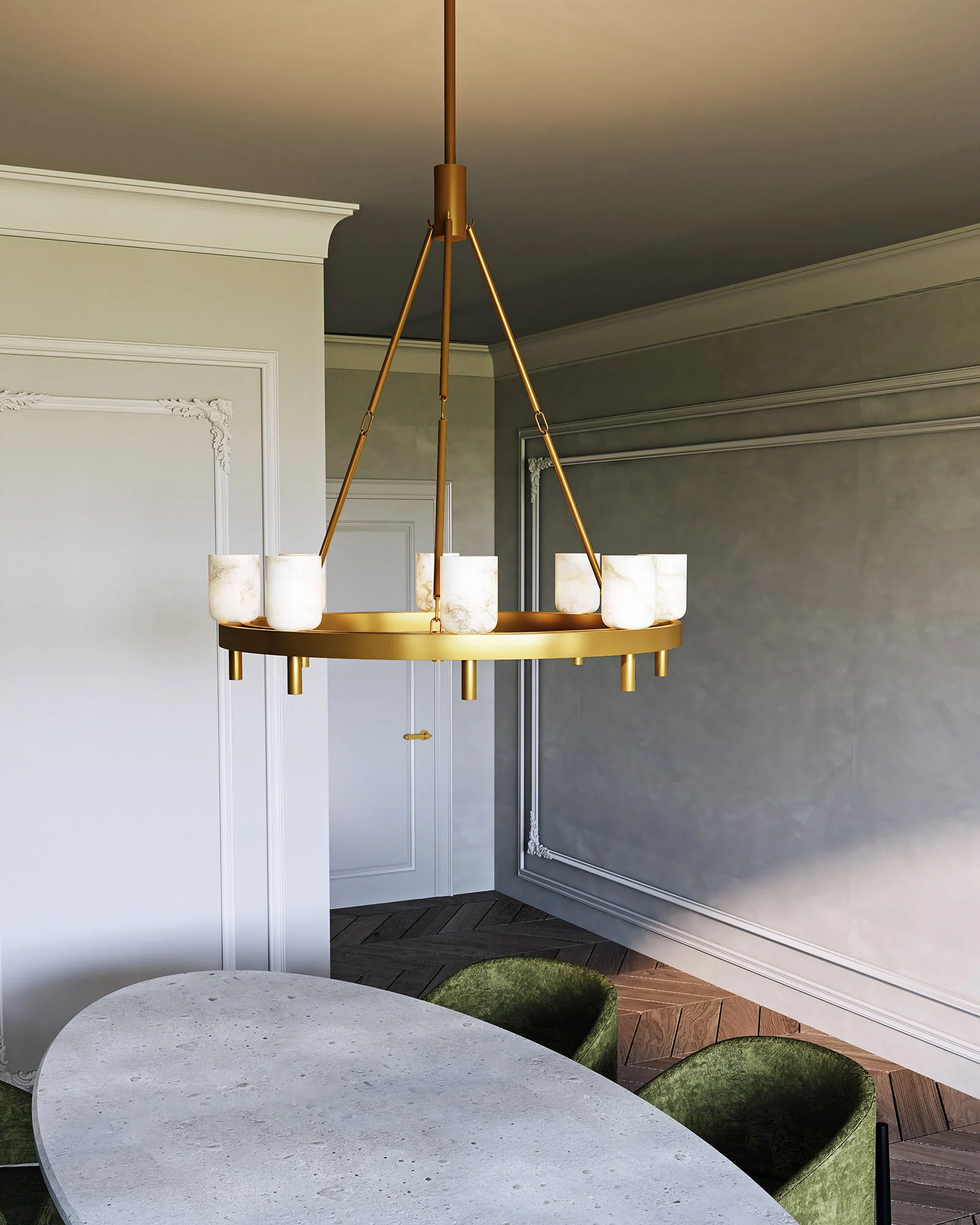 Aurelian Alabaster Ring Chandelier - Image 5