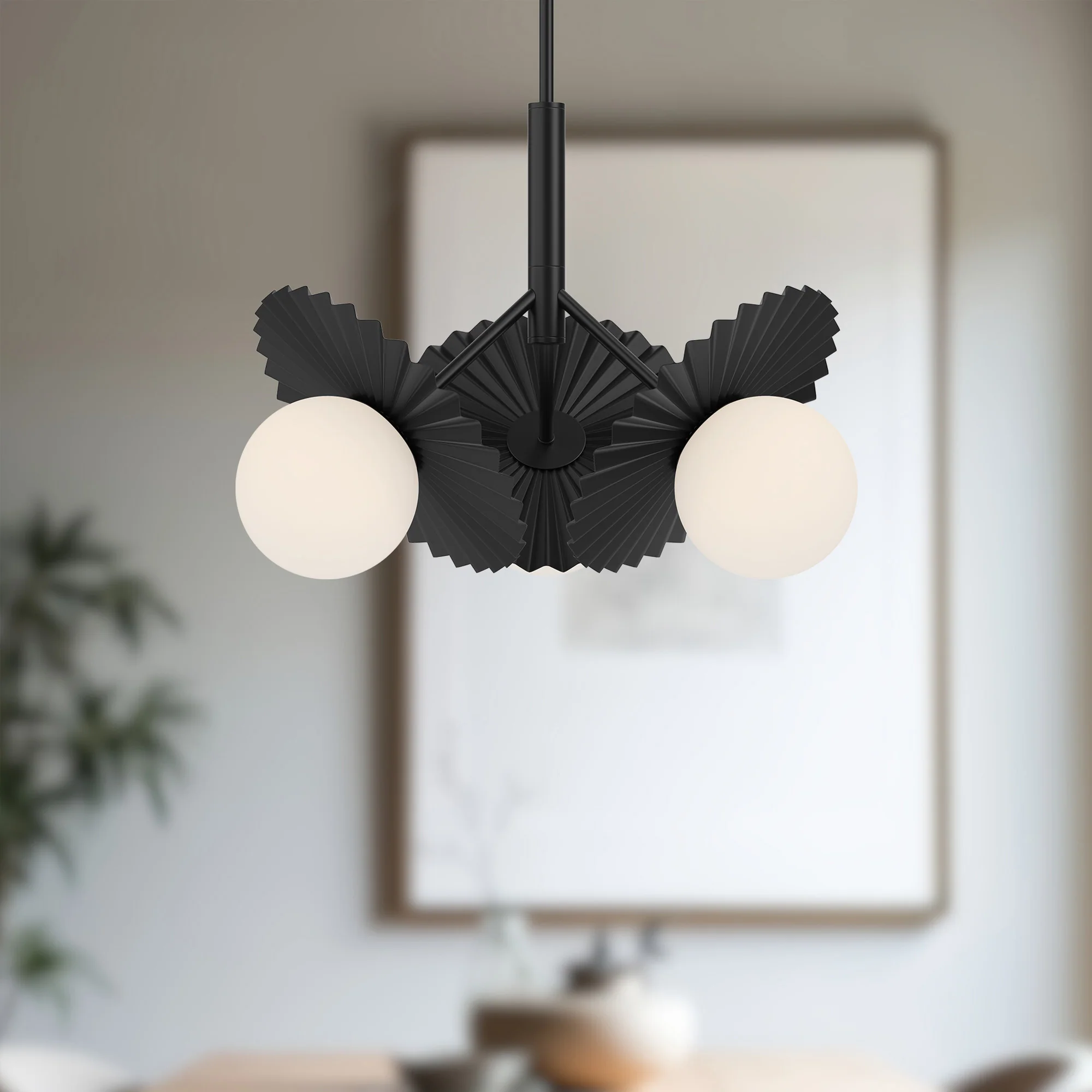 Averon Pleated Metal Chandelier - Image 2