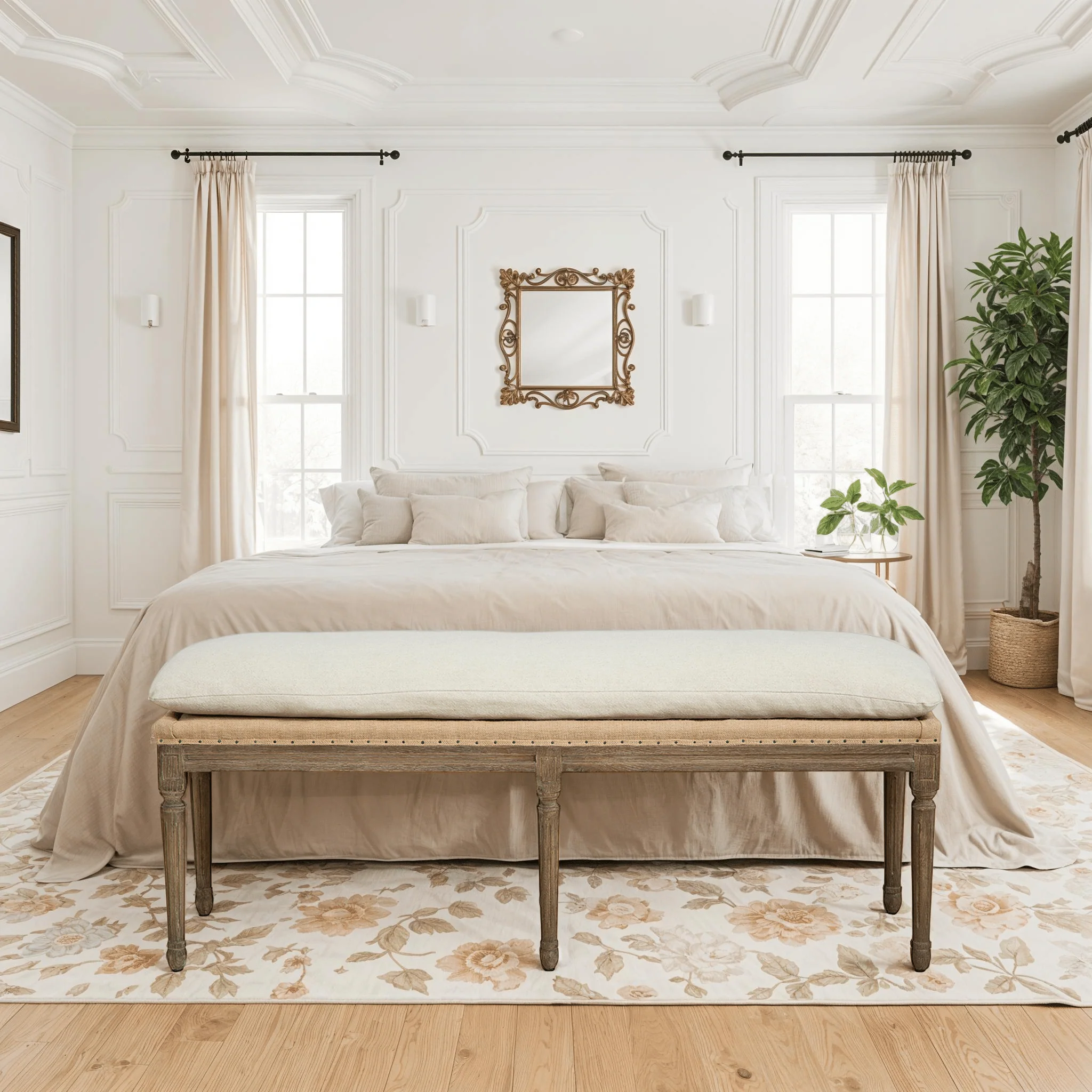 Avignon Linen Bench - Image 2