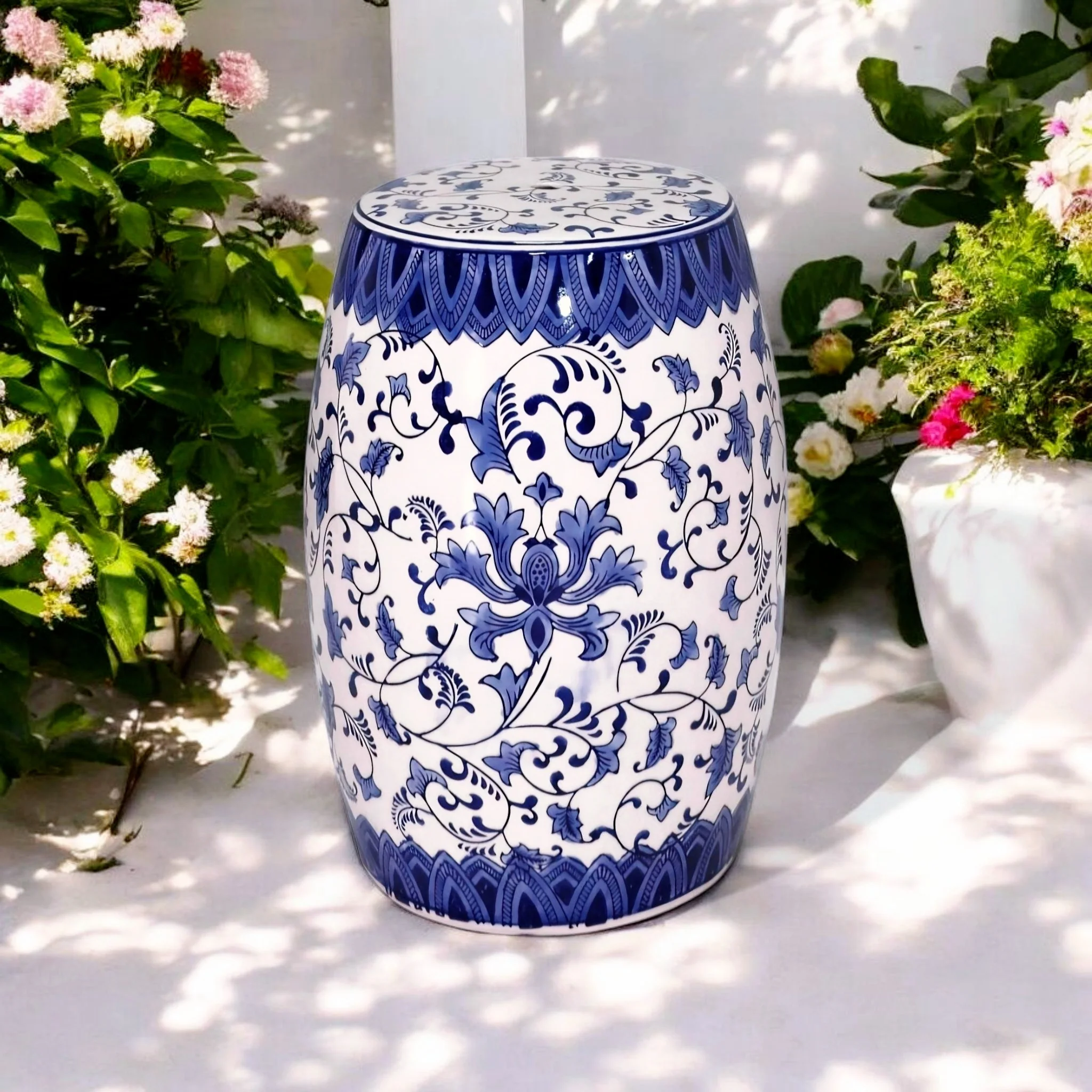 Batumi Porcelain Garden Stool - Image 3