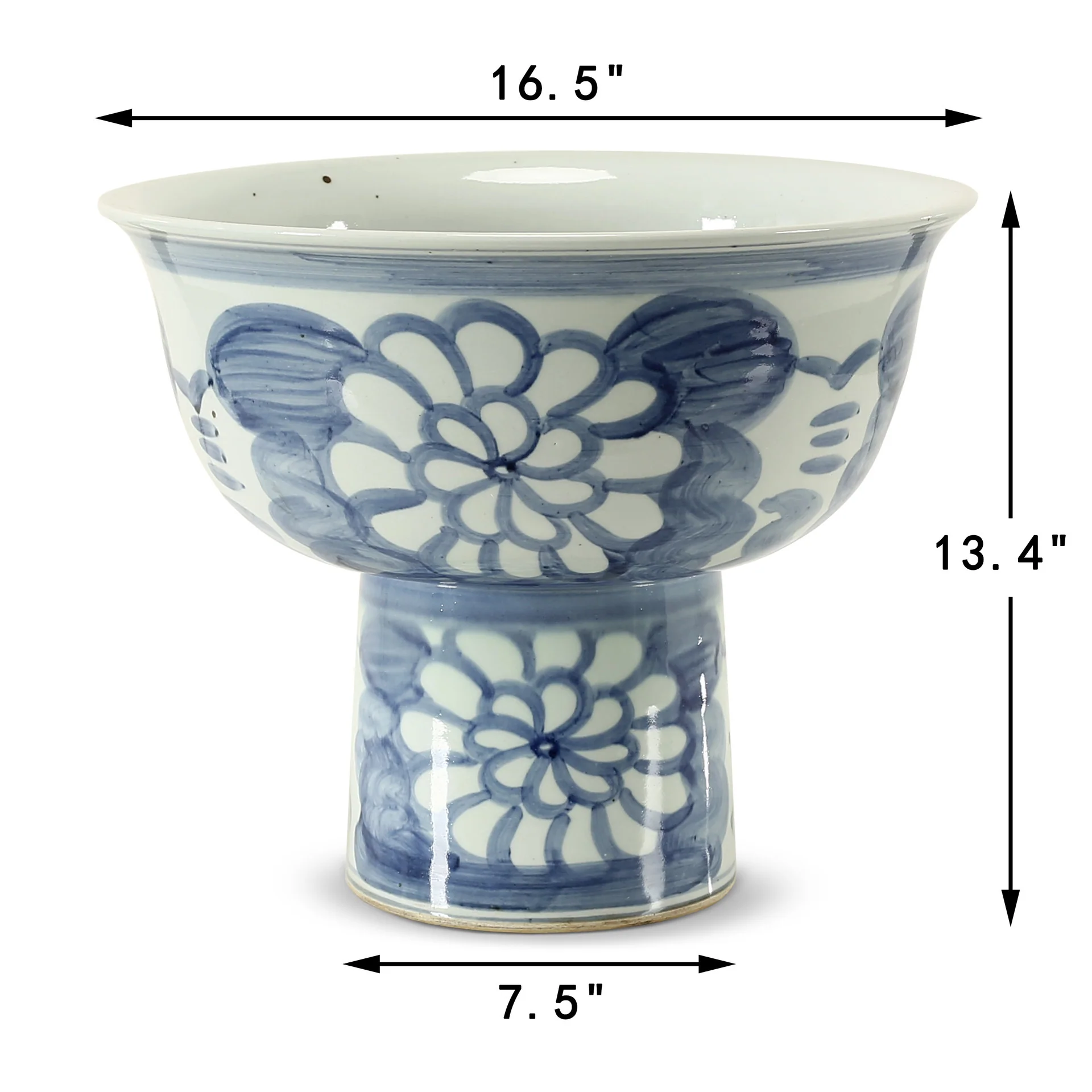 Belthara Hand Painted Pedestal Bowl - Image 7