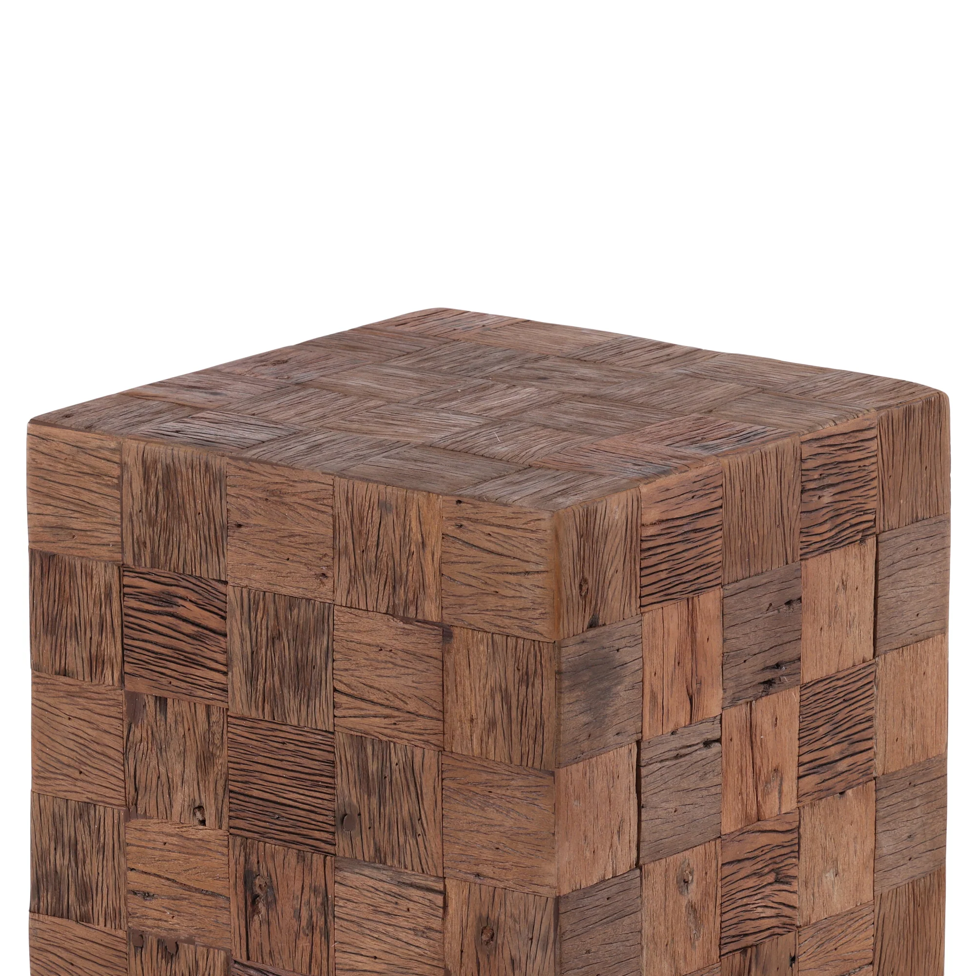 Bhavnagar Reclaimed Wood Cube Table - Image 4