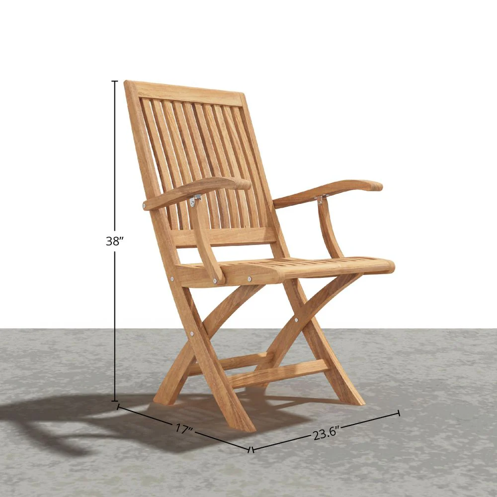 Bravik Teak Folding Chair - Image 6