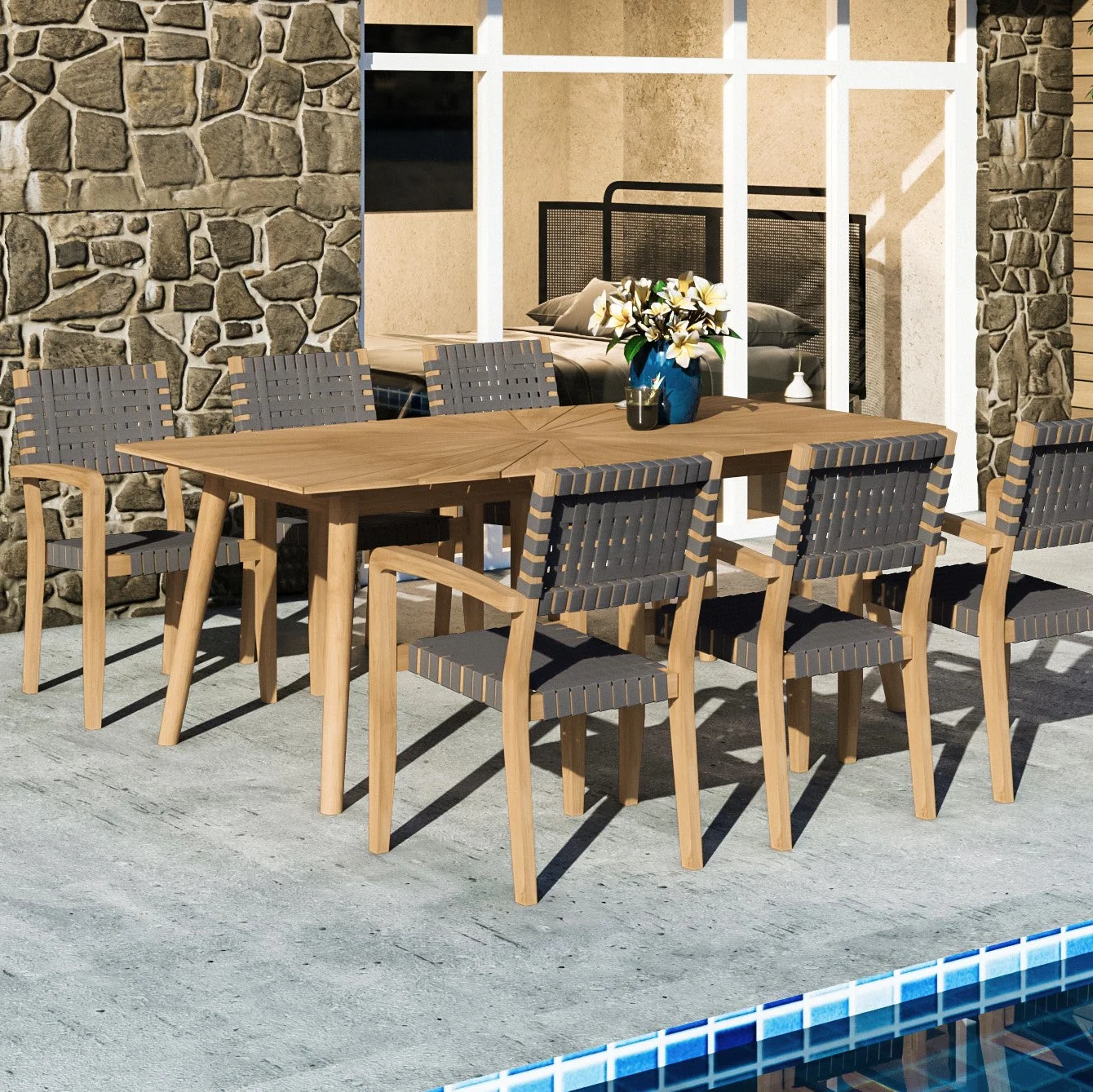 Cadrien Teak Extension Table