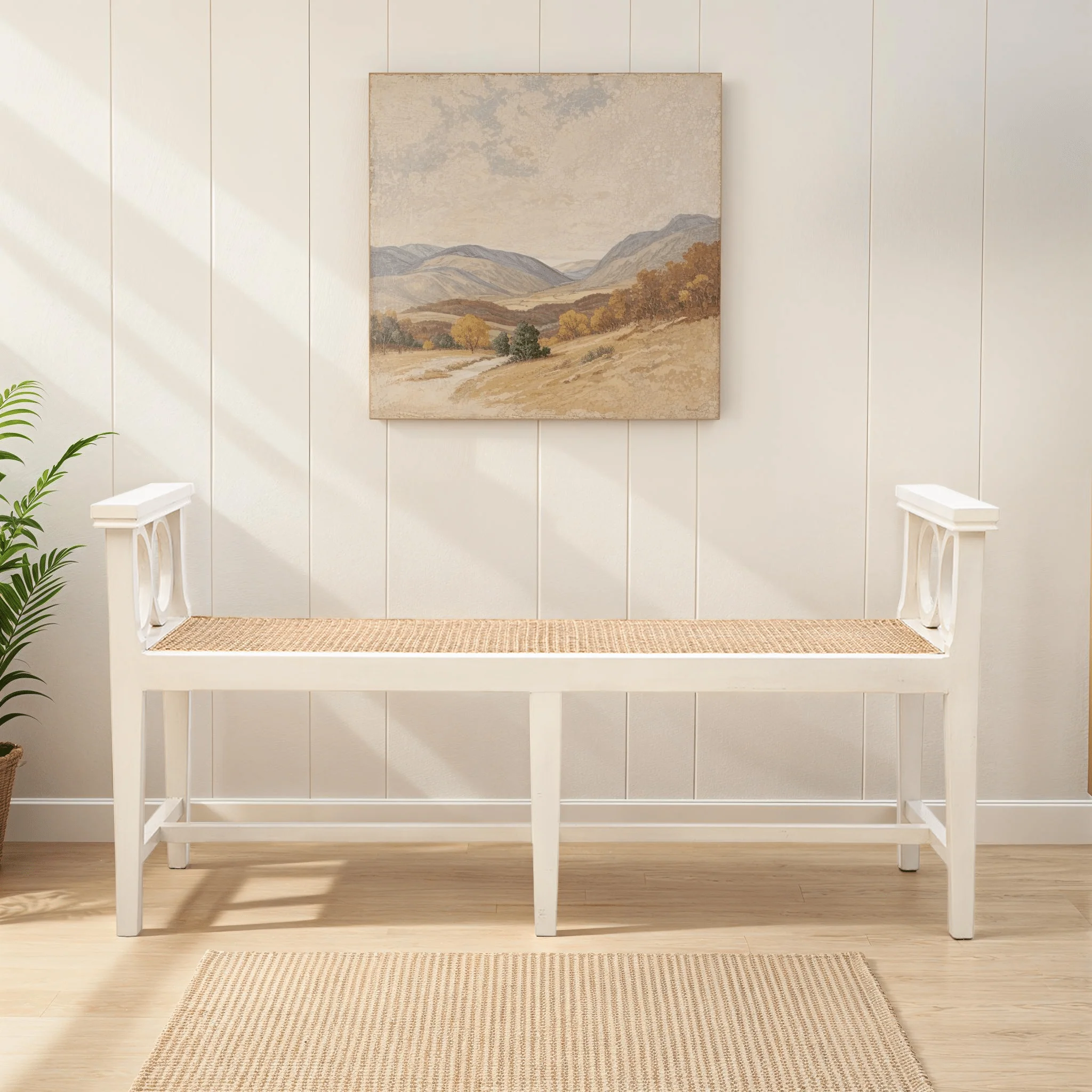 Canterbury Rattan Seat Bench