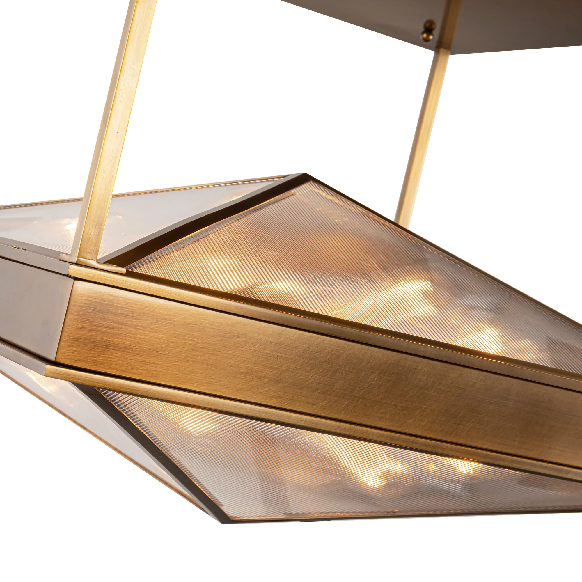 Caspira Natural Brass Prism Pendant - Image 2