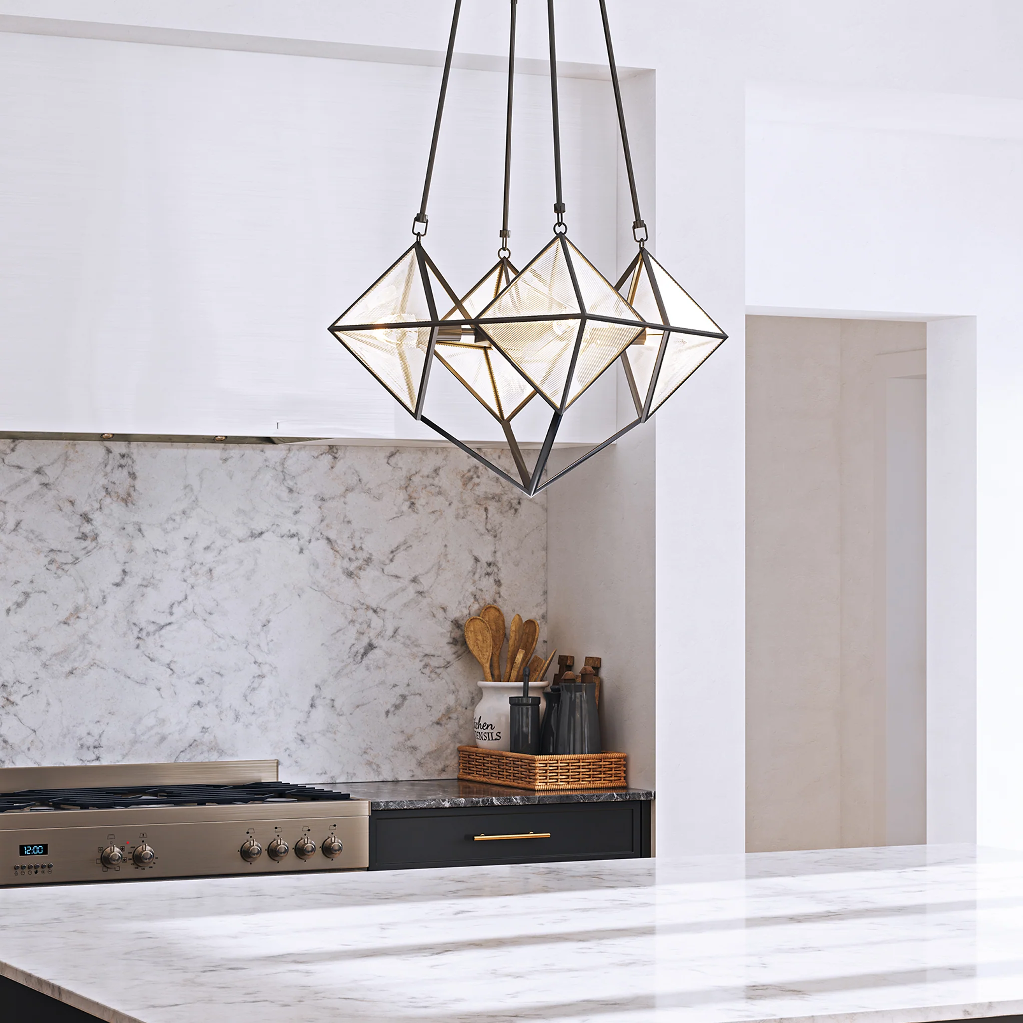 Caspira Tesseris Glass Chandelier - Image 2