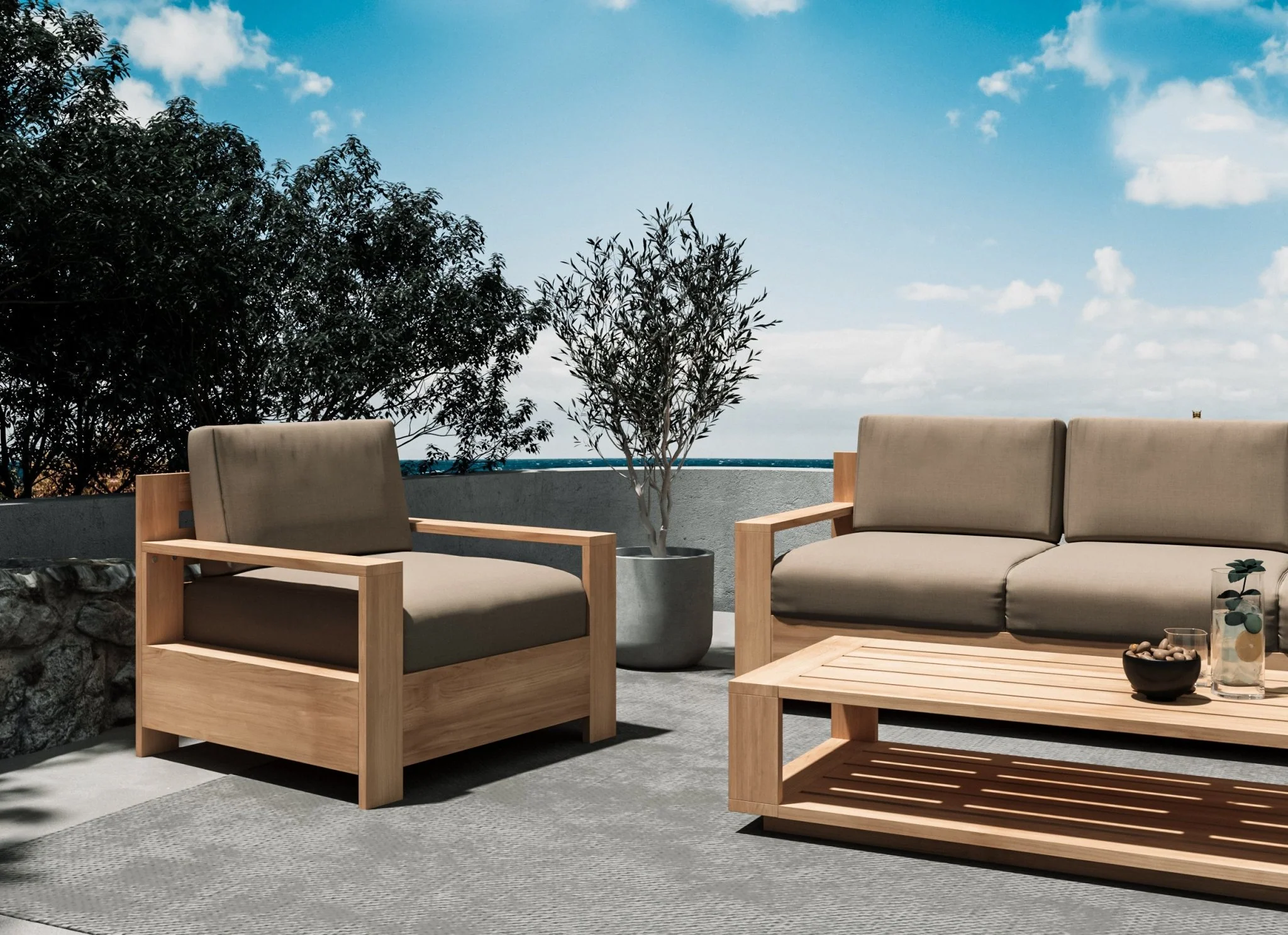 Cavara Teak Club Chair - Image 2