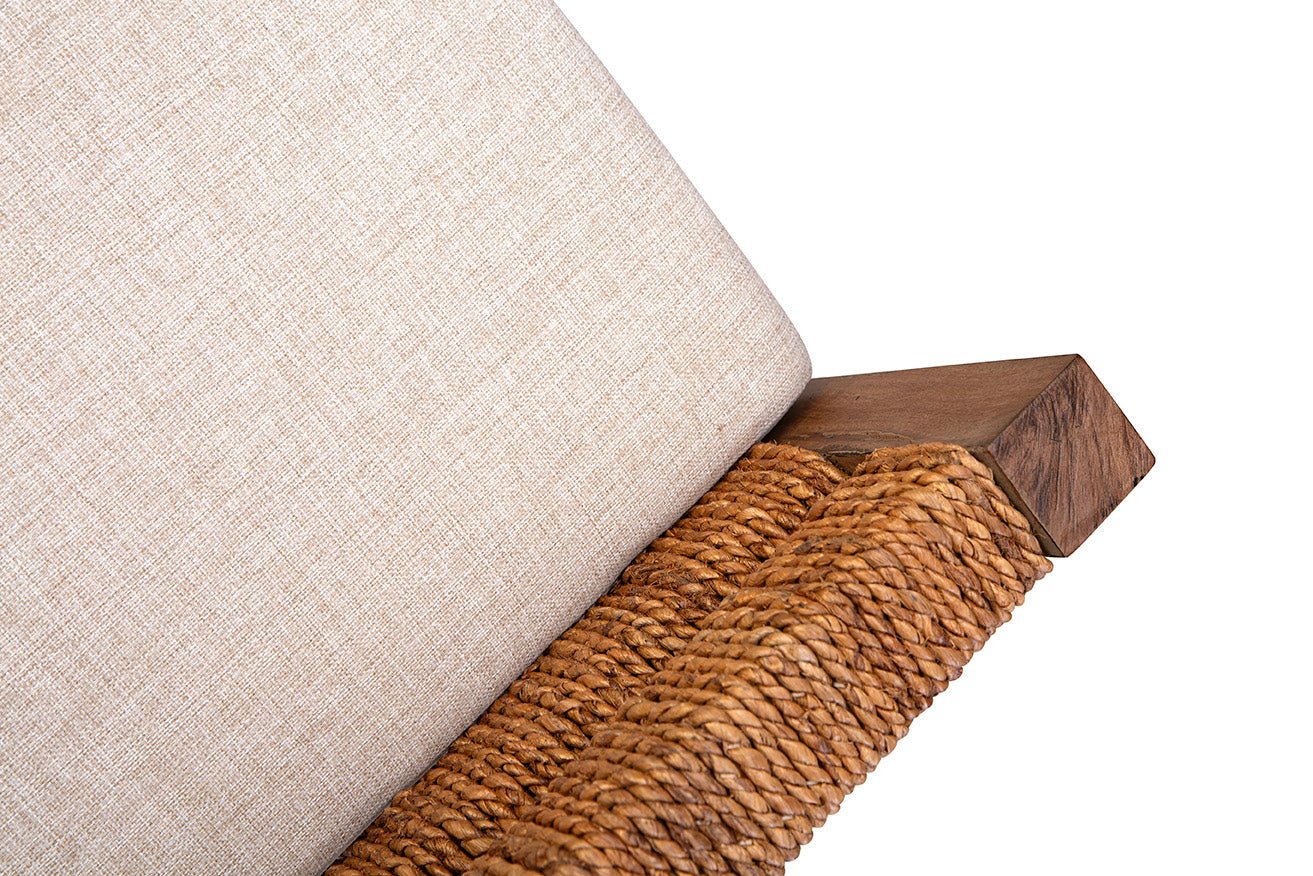 Cotswold Woven Seagrass Bench (Backless) - Image 11