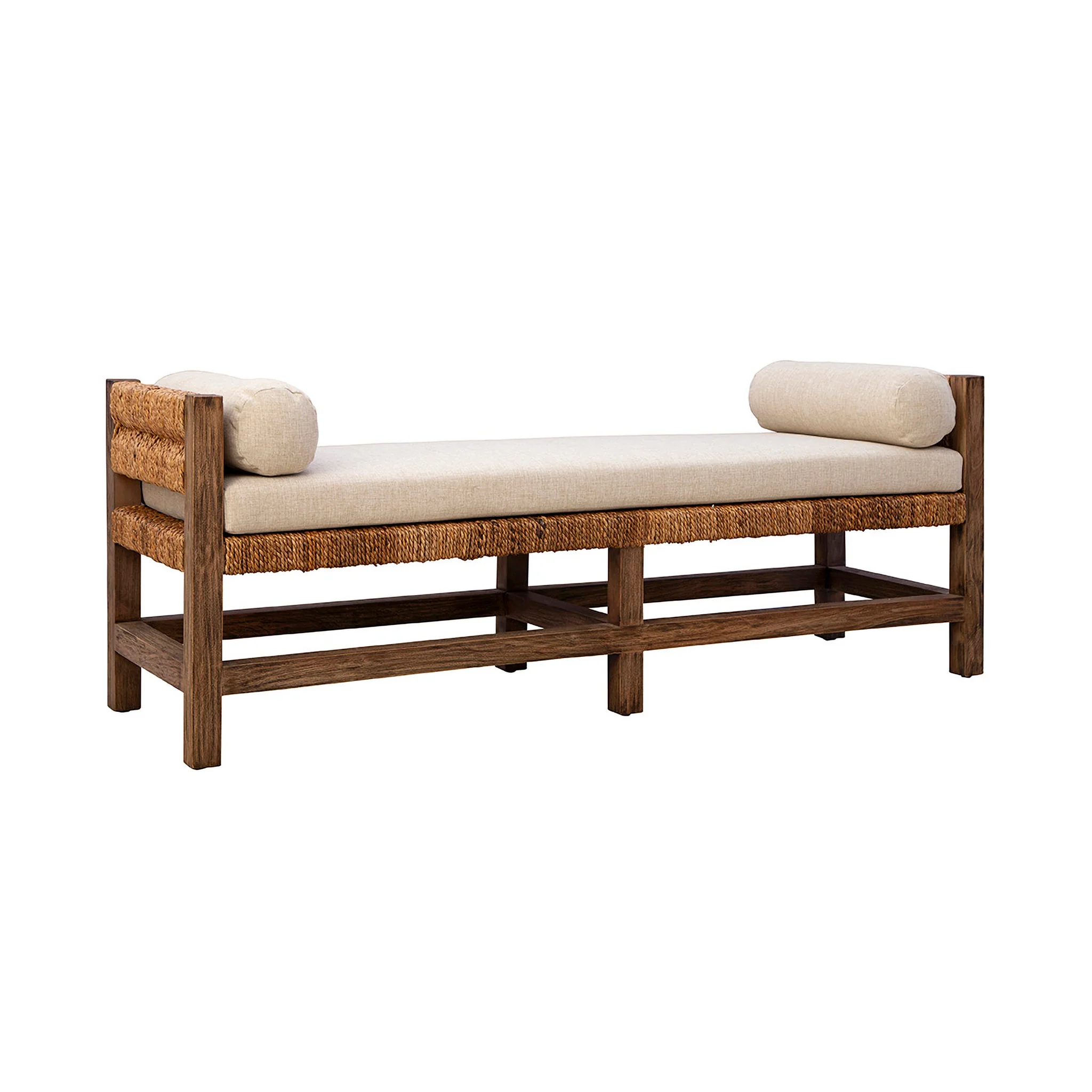 Cotswold Woven Seagrass Bench (Backless) - Image 2