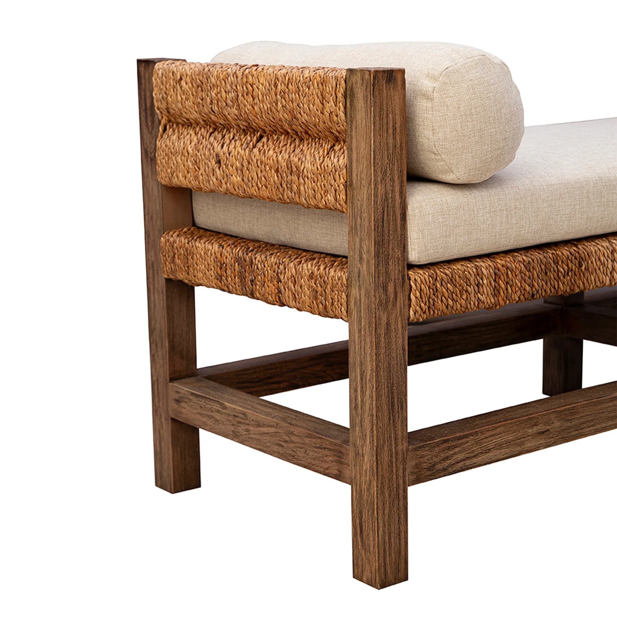 Cotswold Woven Seagrass Bench (Backless) - Image 7