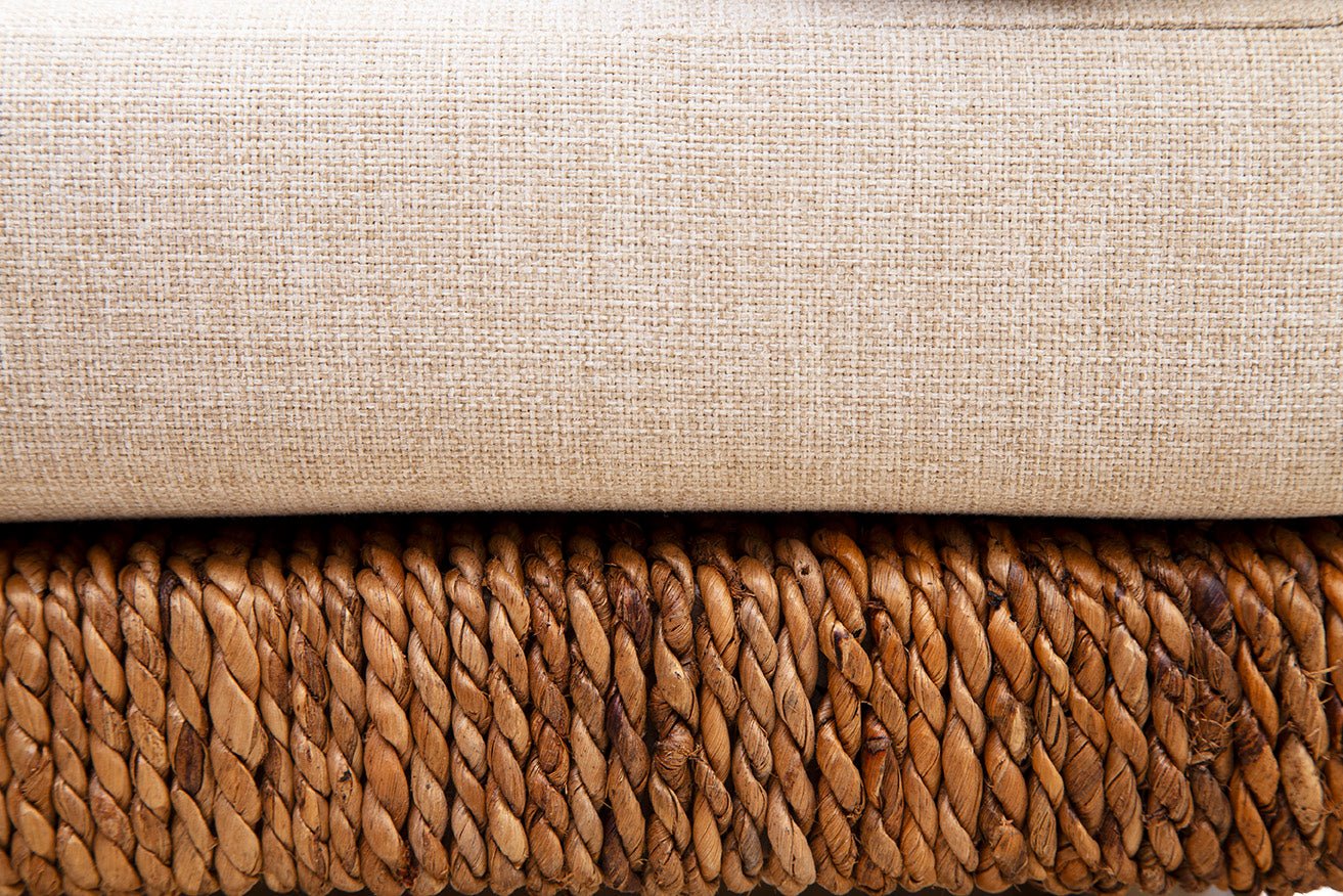 Cotswold Woven Seagrass Bench (with Back) - Image 12