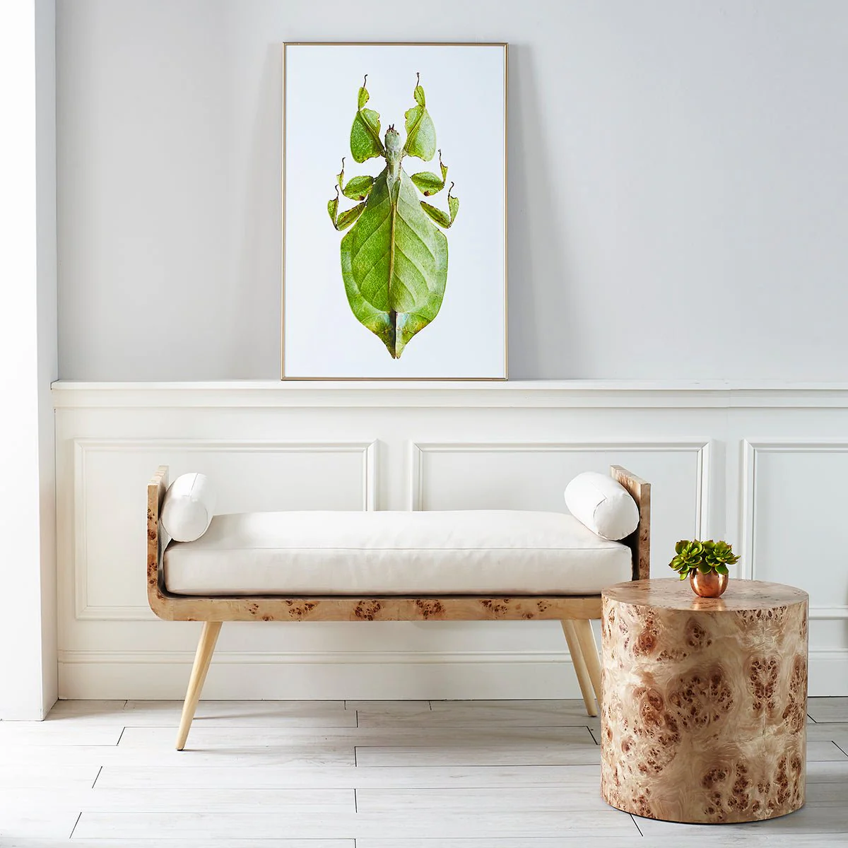 Cylinder Burl Wood Side Table - Image 3