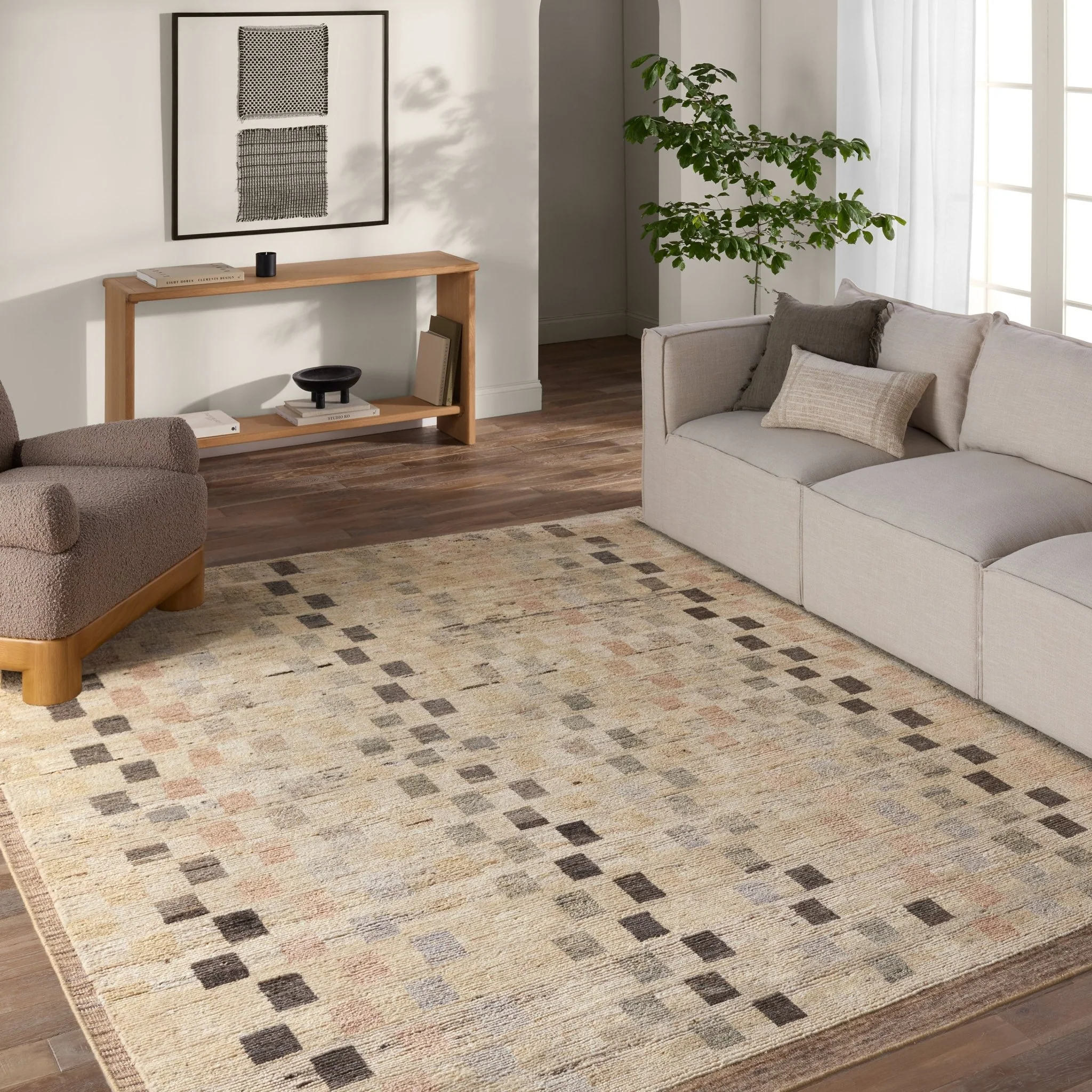 Durness Wool Checkered Rug - Image 16