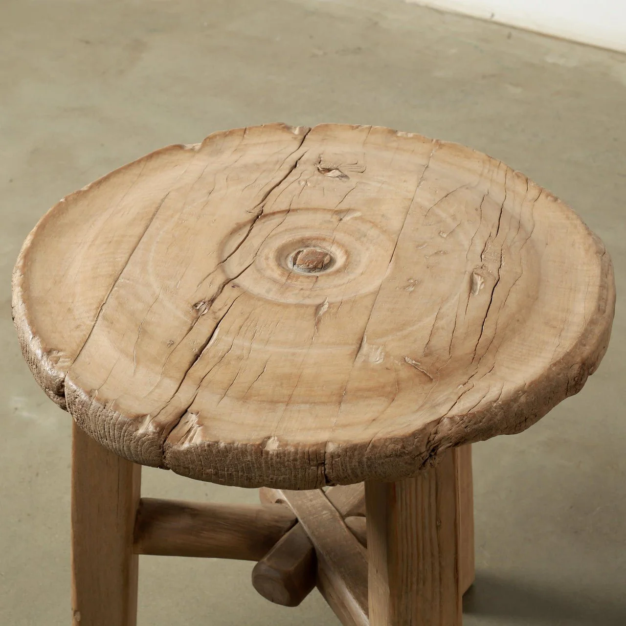Edrin Rustic Pine Stool - Image 7