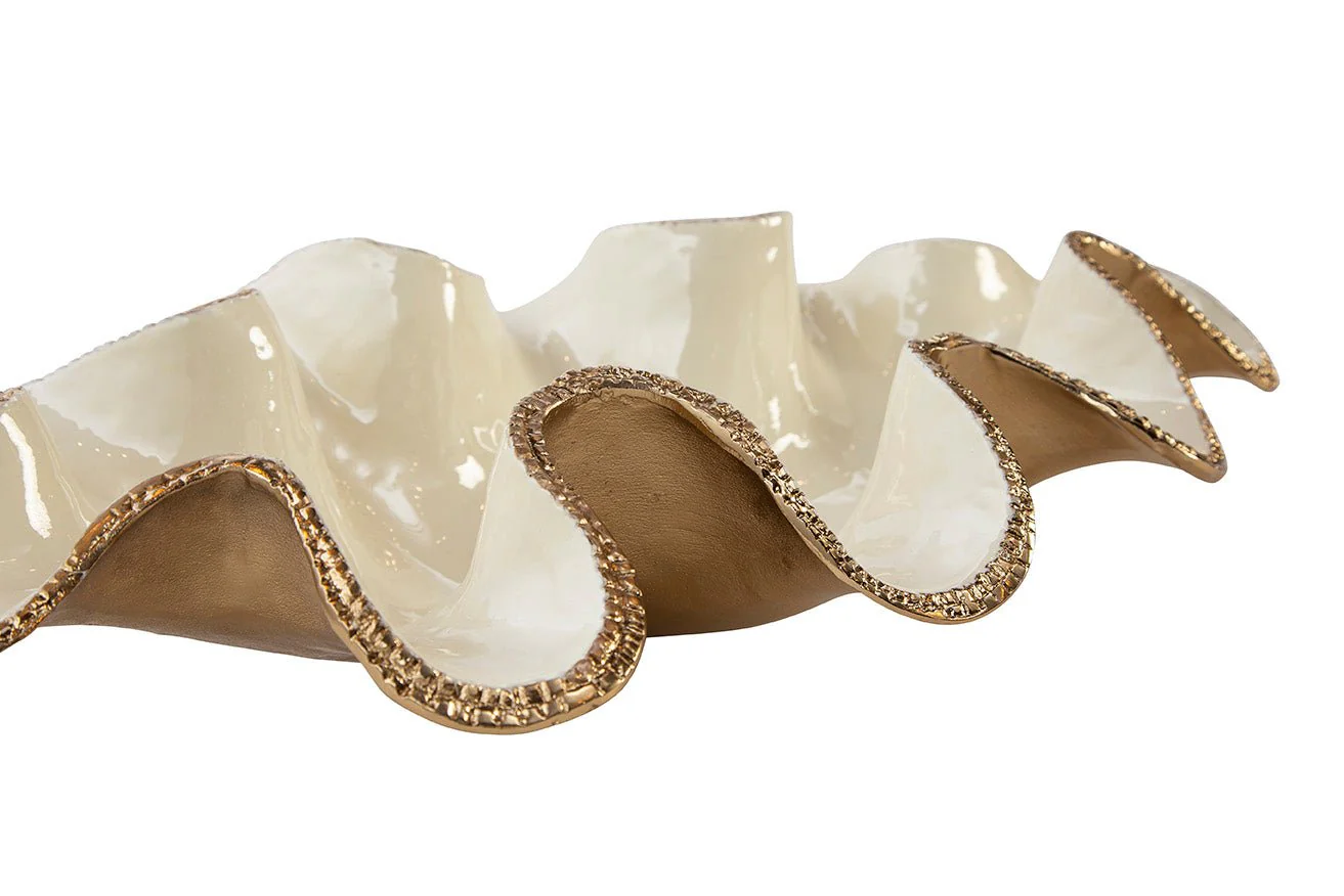 Elaria Sculpted Metal Wave Bowls - Image 11