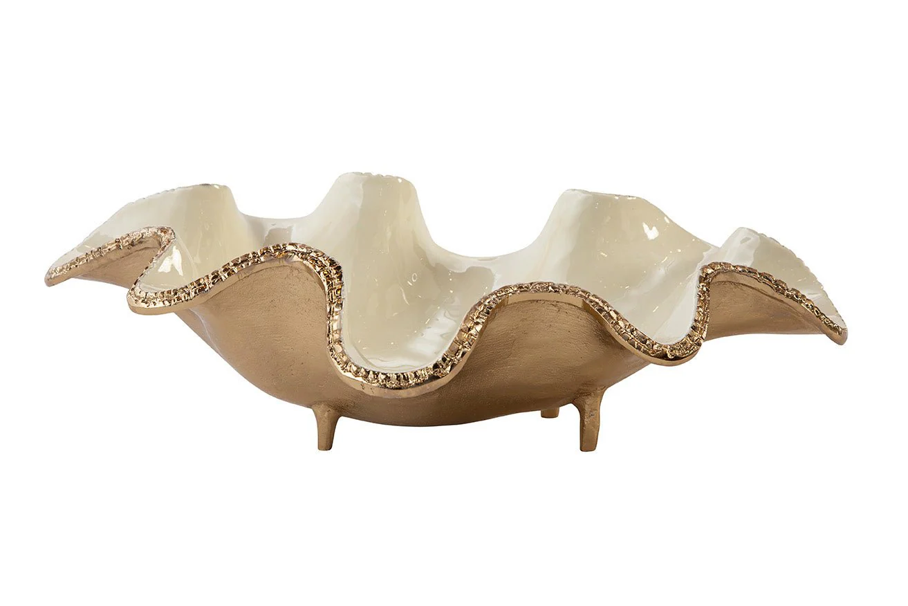 Elaria Sculpted Metal Wave Bowls - Image 13