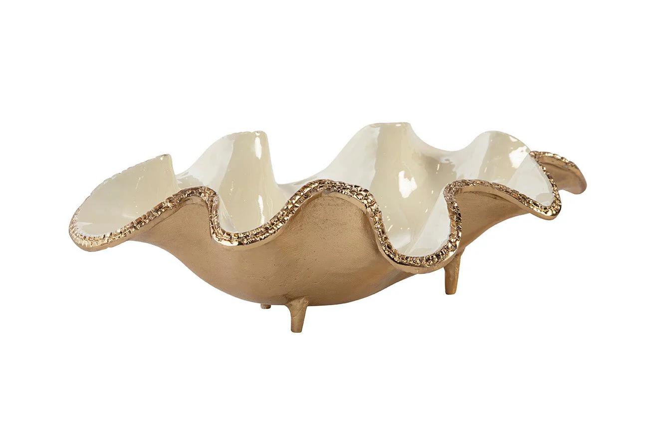 Elaria Sculpted Metal Wave Bowls - Image 14
