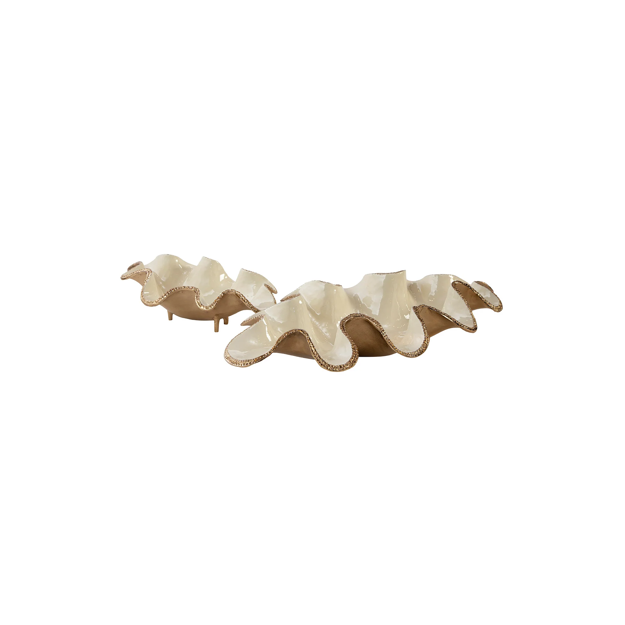Elaria Sculpted Metal Wave Bowls - Image 2
