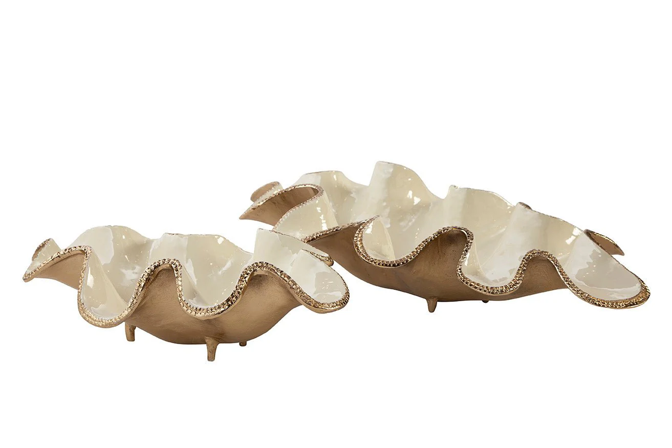 Elaria Sculpted Metal Wave Bowls - Image 5