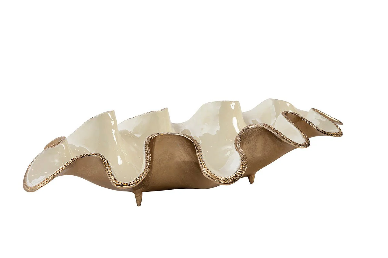 Elaria Sculpted Metal Wave Bowls - Image 7