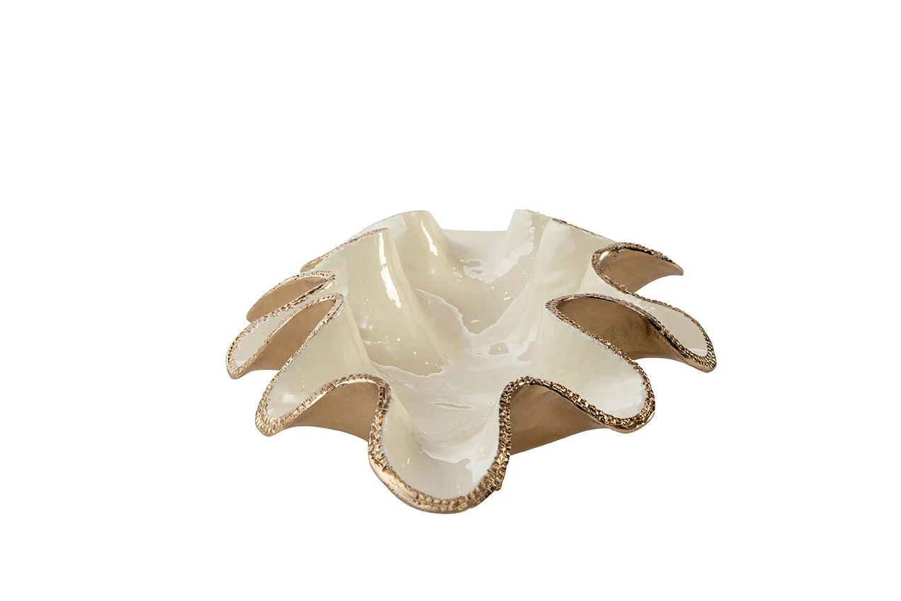 Elaria Sculpted Metal Wave Bowls - Image 8