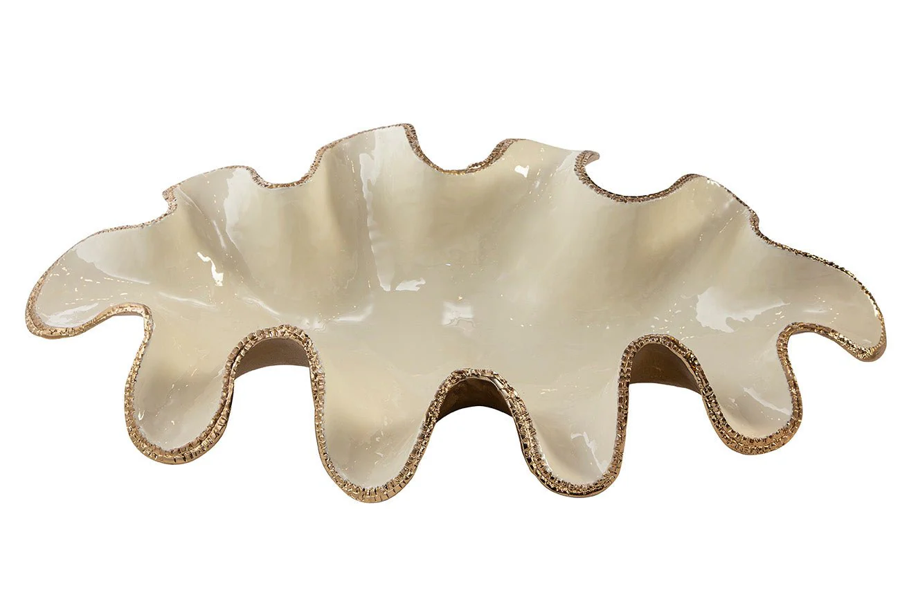 Elaria Sculpted Metal Wave Bowls - Image 9