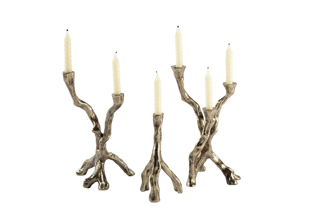 Ferentino Branch Brass Candelabra, Set of 3 - Image 8