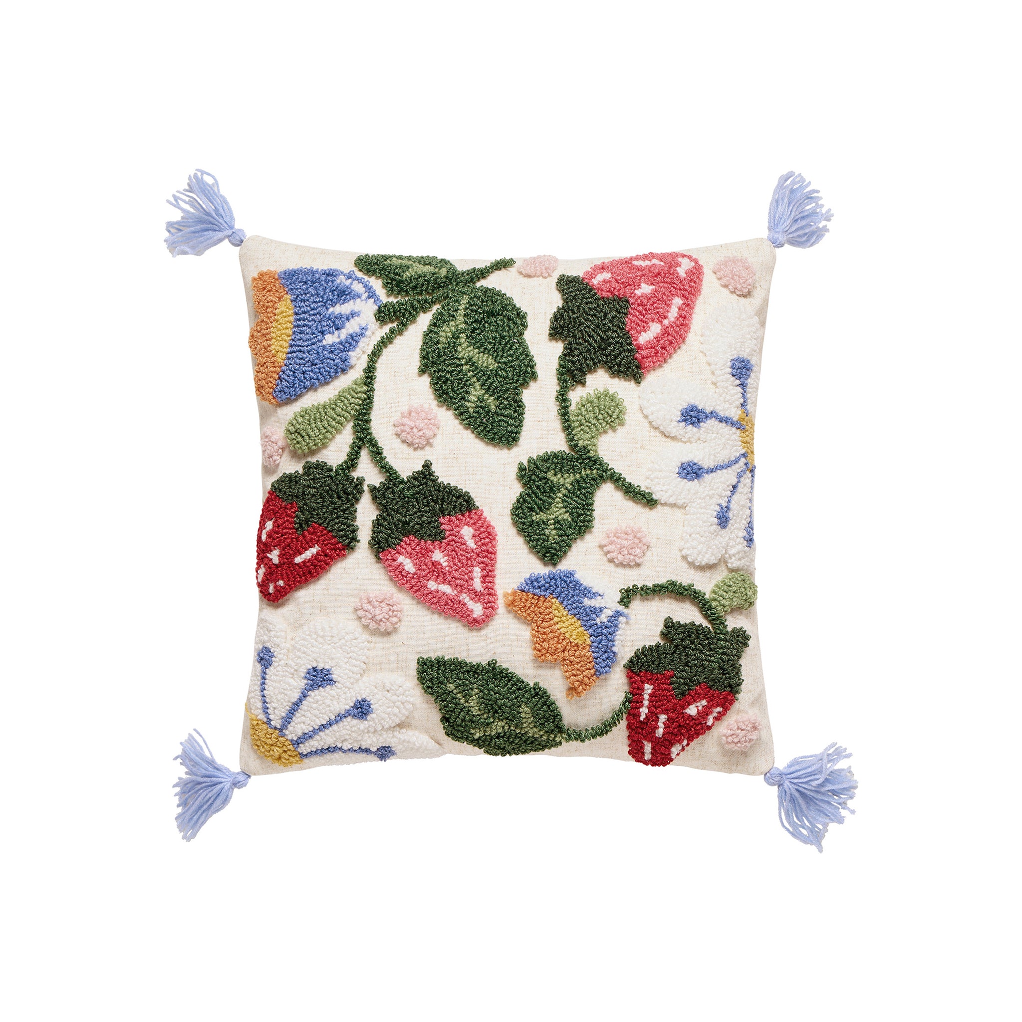 Fragaria Hooked Tassel Pillow