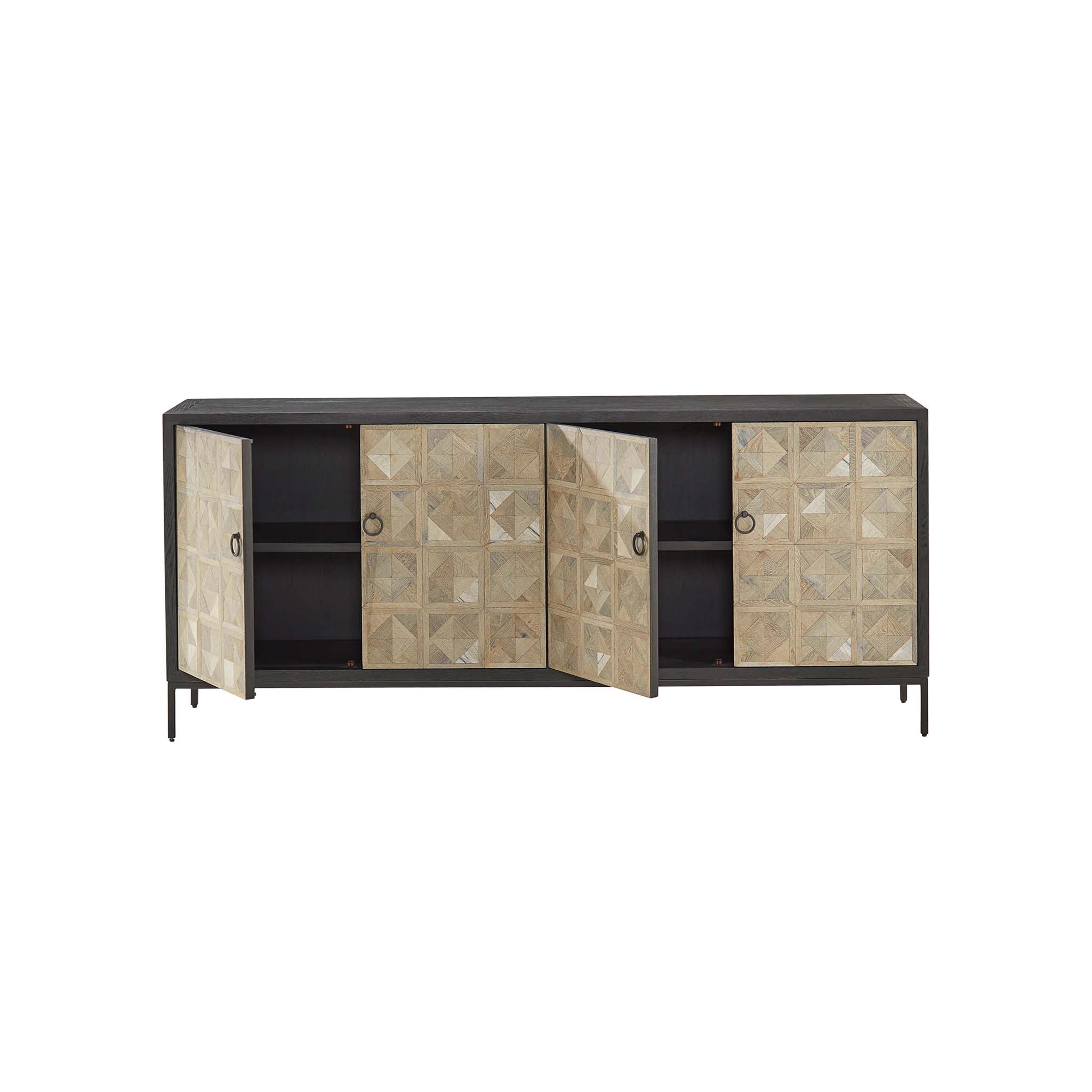 Geo Inlay Oak and Iron Buffet - Image 3