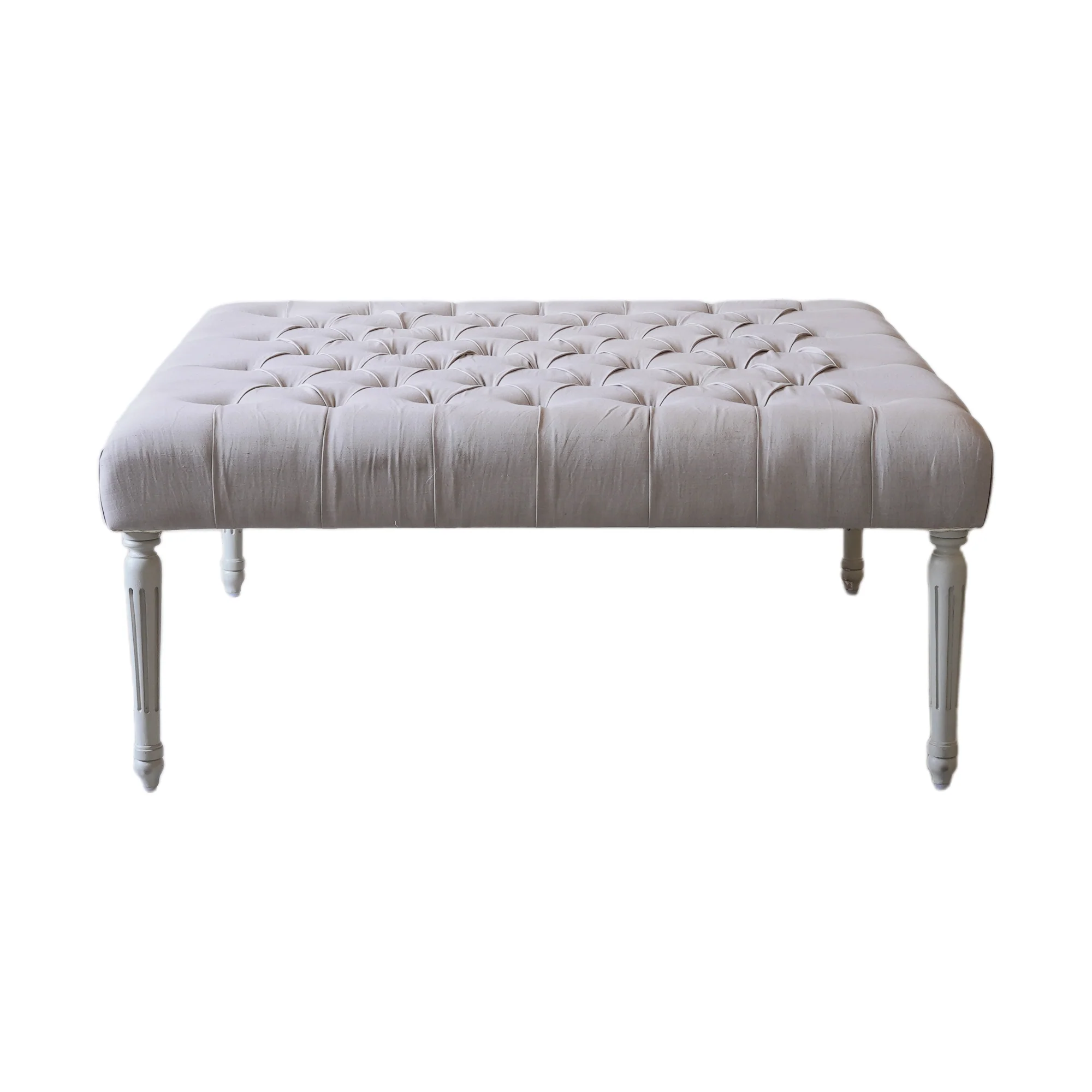 Gustavian Late 19th Century Tufted Ottoman - Image 3