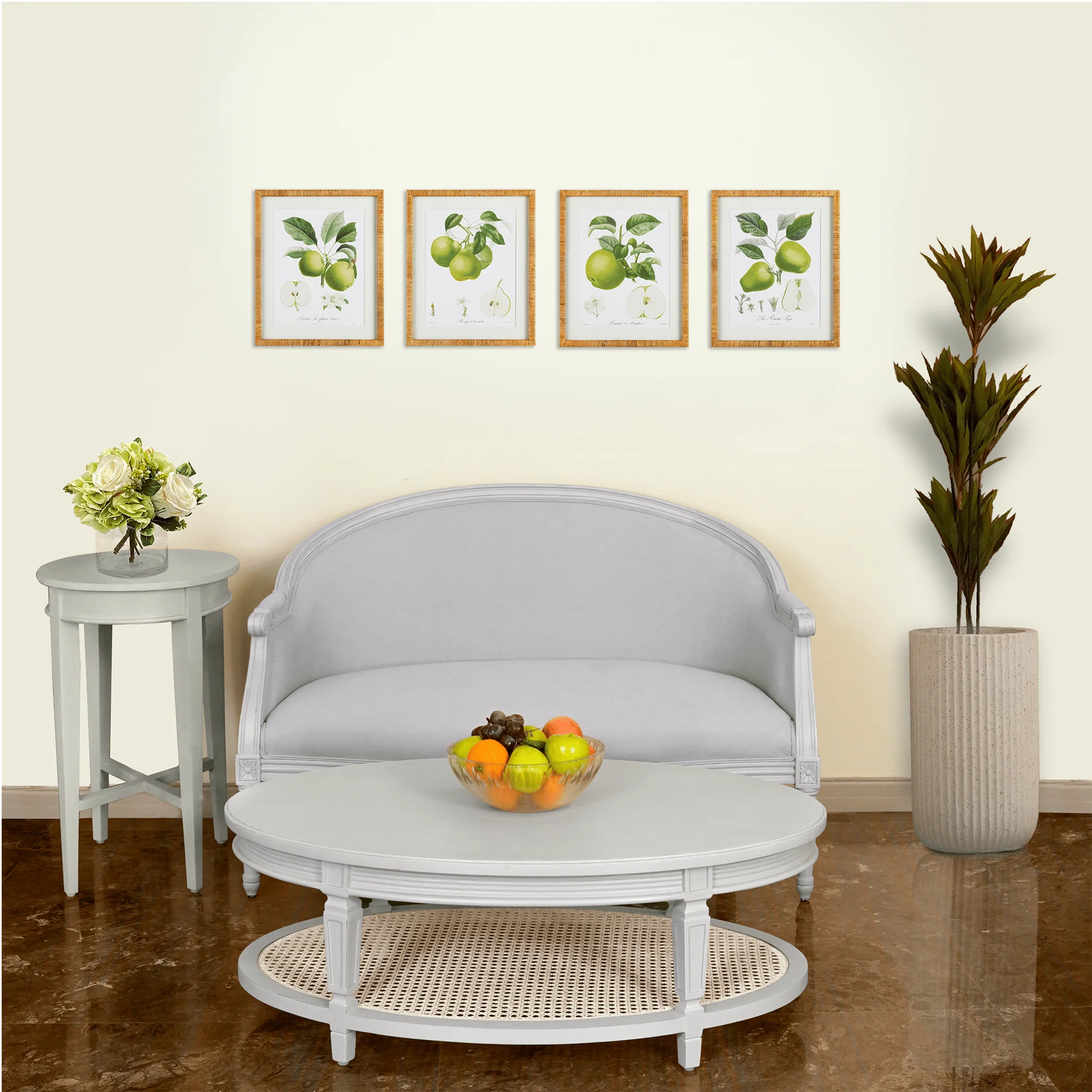Gustavian Neoclassic Cane Base Coffee Table - Image 2