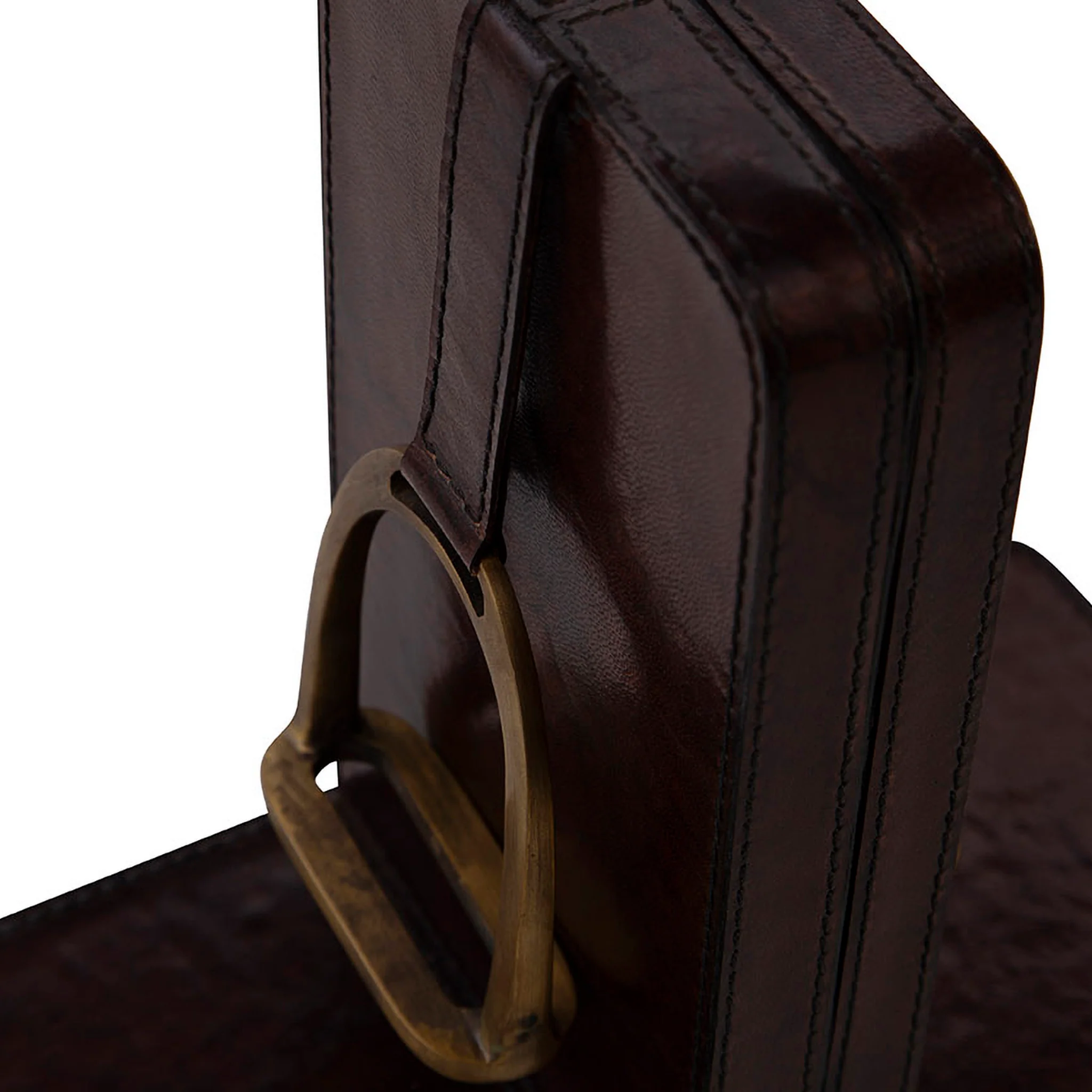 Halden Leather Stirrup Bookends - Image 3