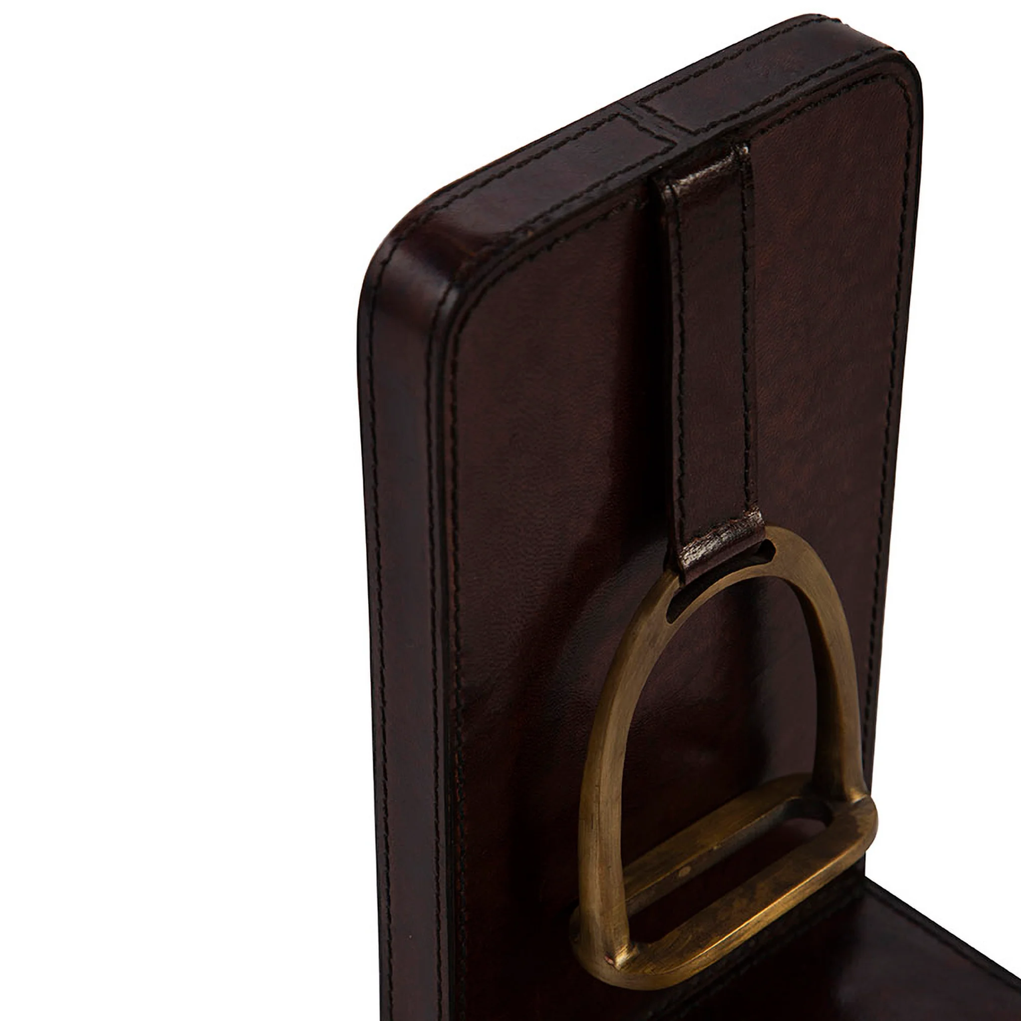 Halden Leather Stirrup Bookends - Image 5