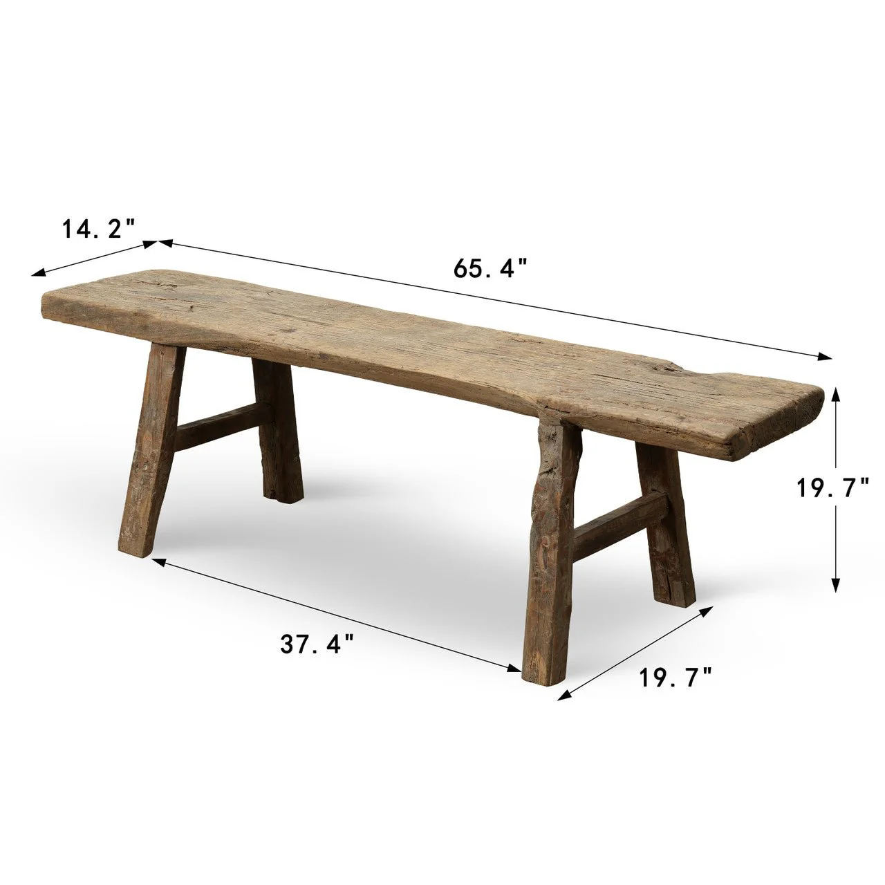 Hartham Rustic Pine Bench - Image 2
