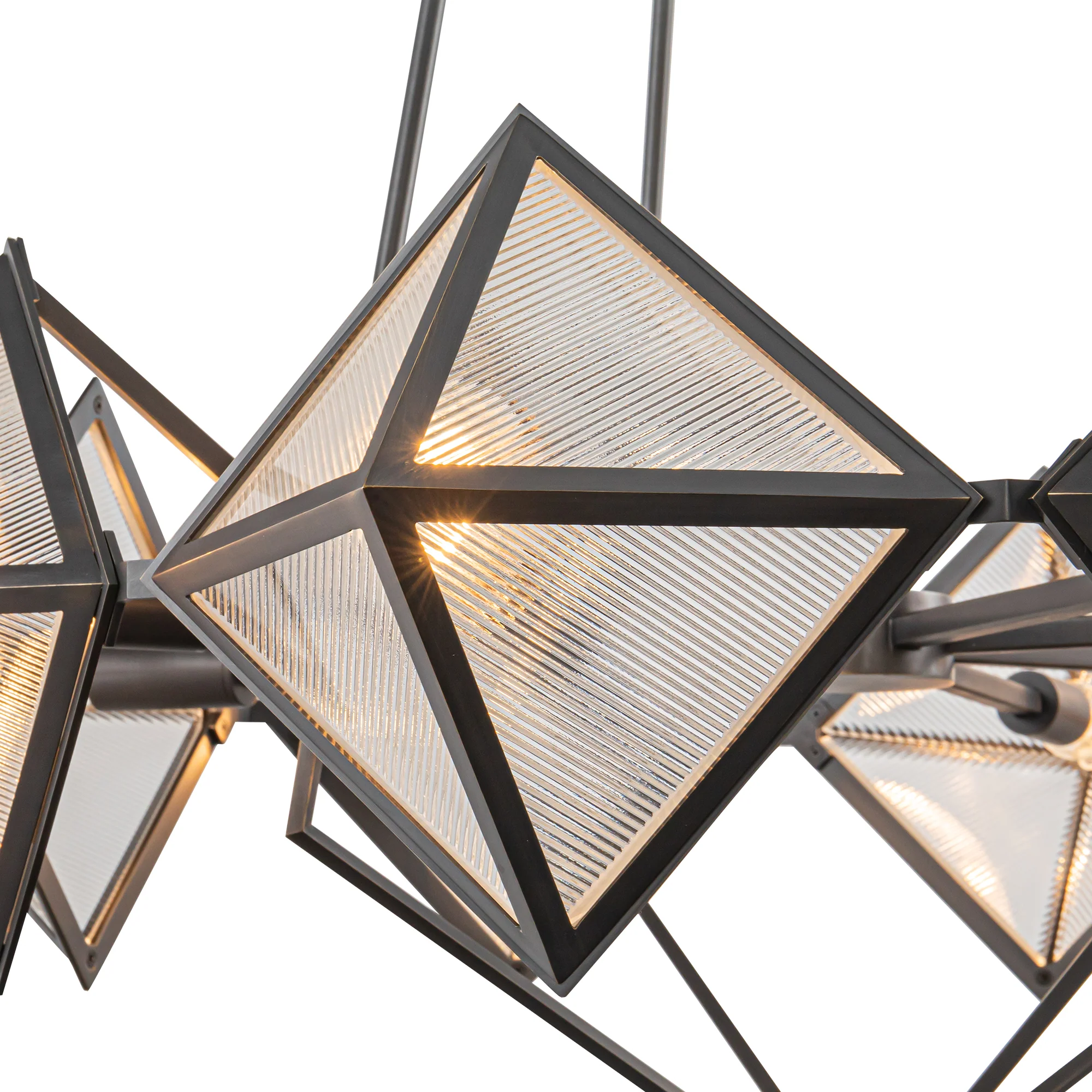 Heliara Ribbed Glass Chandelier - Image 3