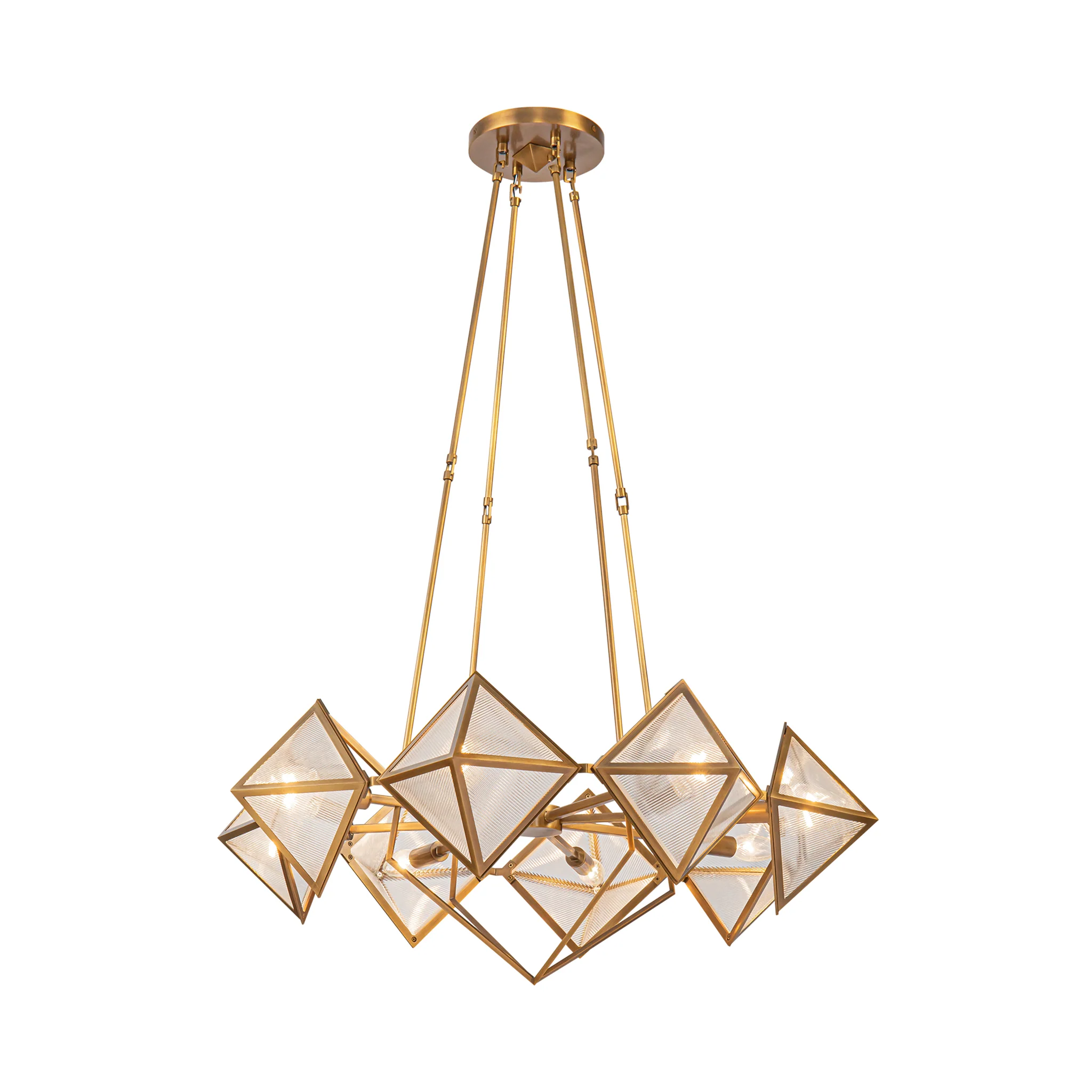 Heliara Ribbed Glass Chandelier - Image 4